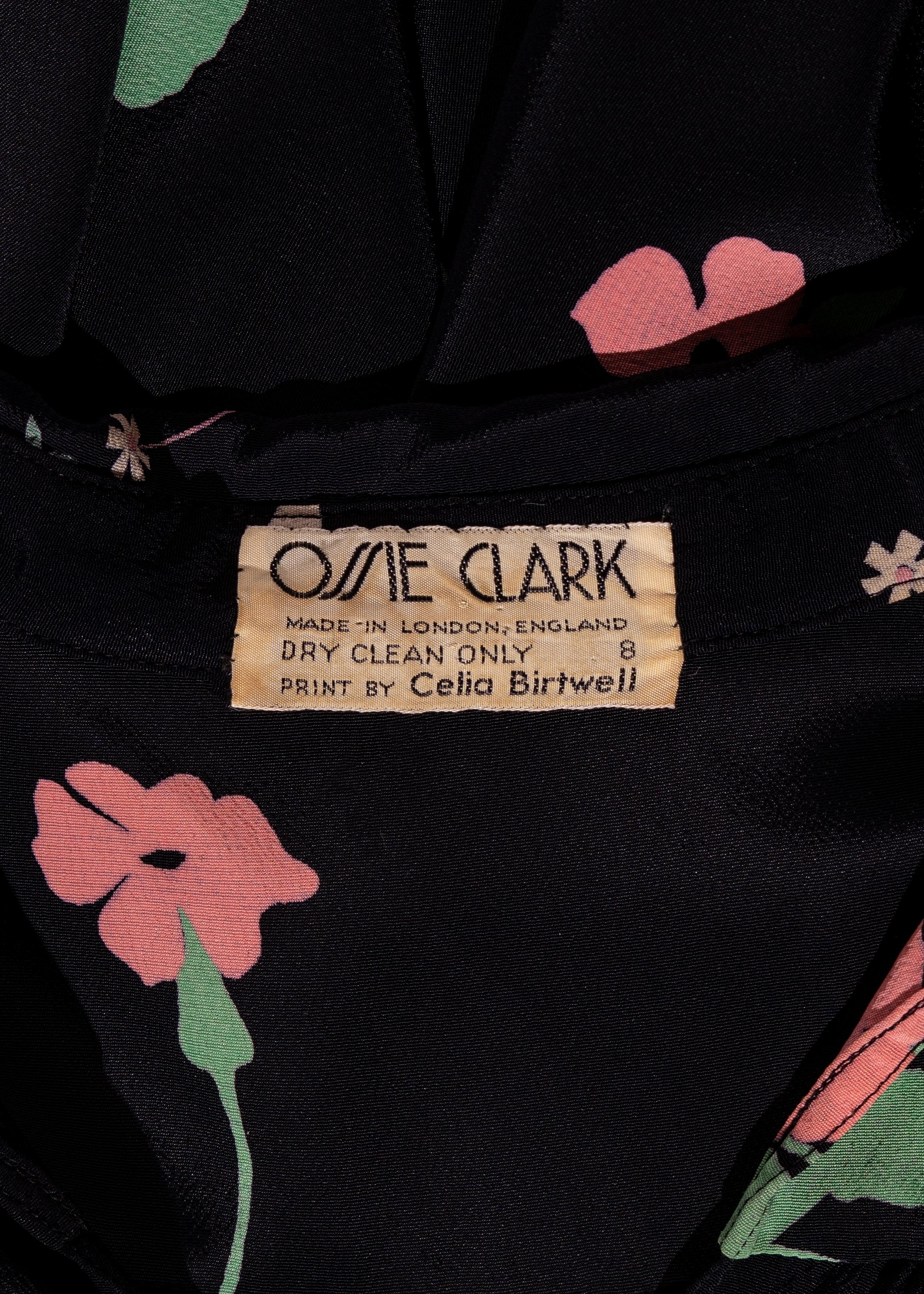 Ossie Clark angel-sleeve drawstring dress with print by Celia Birtwell, ss 1971 For Sale 1