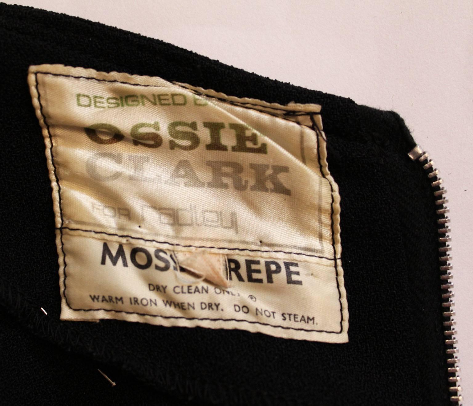 Ossie Clark Black Moss Crepe Maxi Dress, 1970s  6