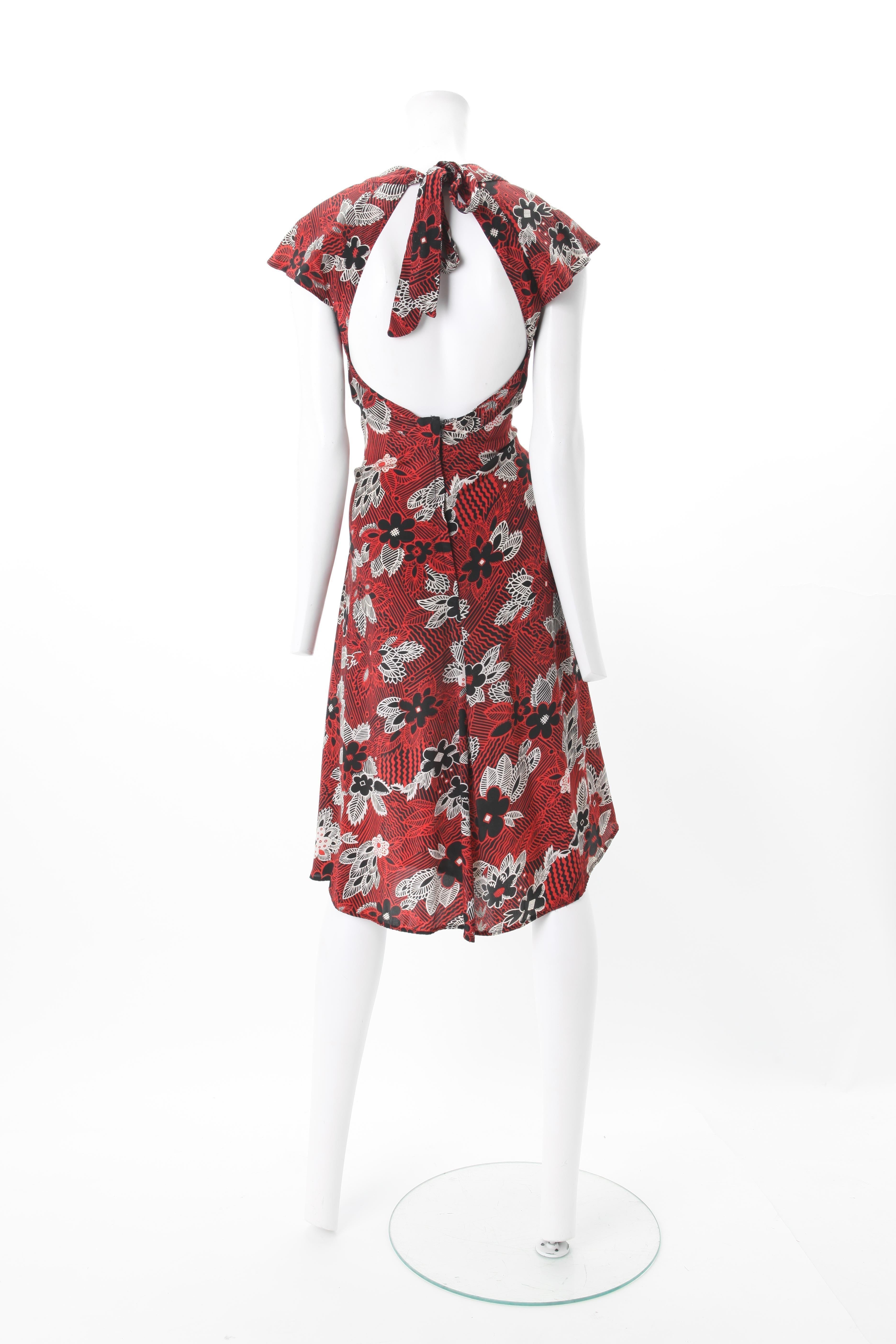 Marron Ossie Clark Celia Birtwell - Robe imprimée des années 1970, portée par Julia Roberts en vente