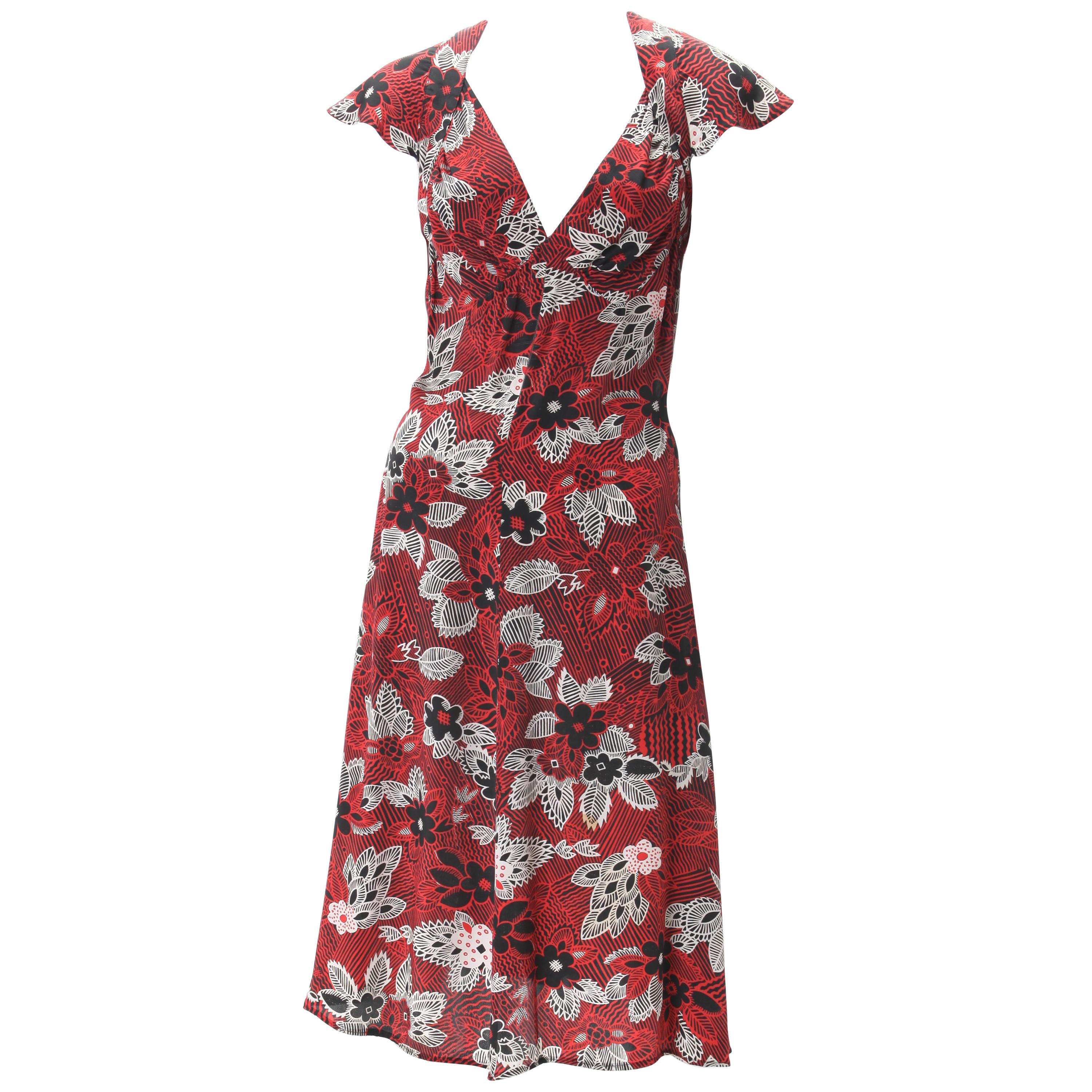 Ossie Clark Celia Birtwell Print Kleid ca. 1970er Jahre getragen von Julia Roberts