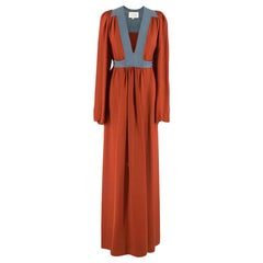 Ossie Clark Colour Block Silk Maxi Dress 8 XS