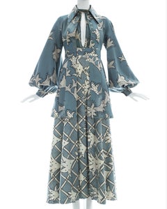Ossie Clark cotton and silk chiffon 3 piece ensemble, c. 1969