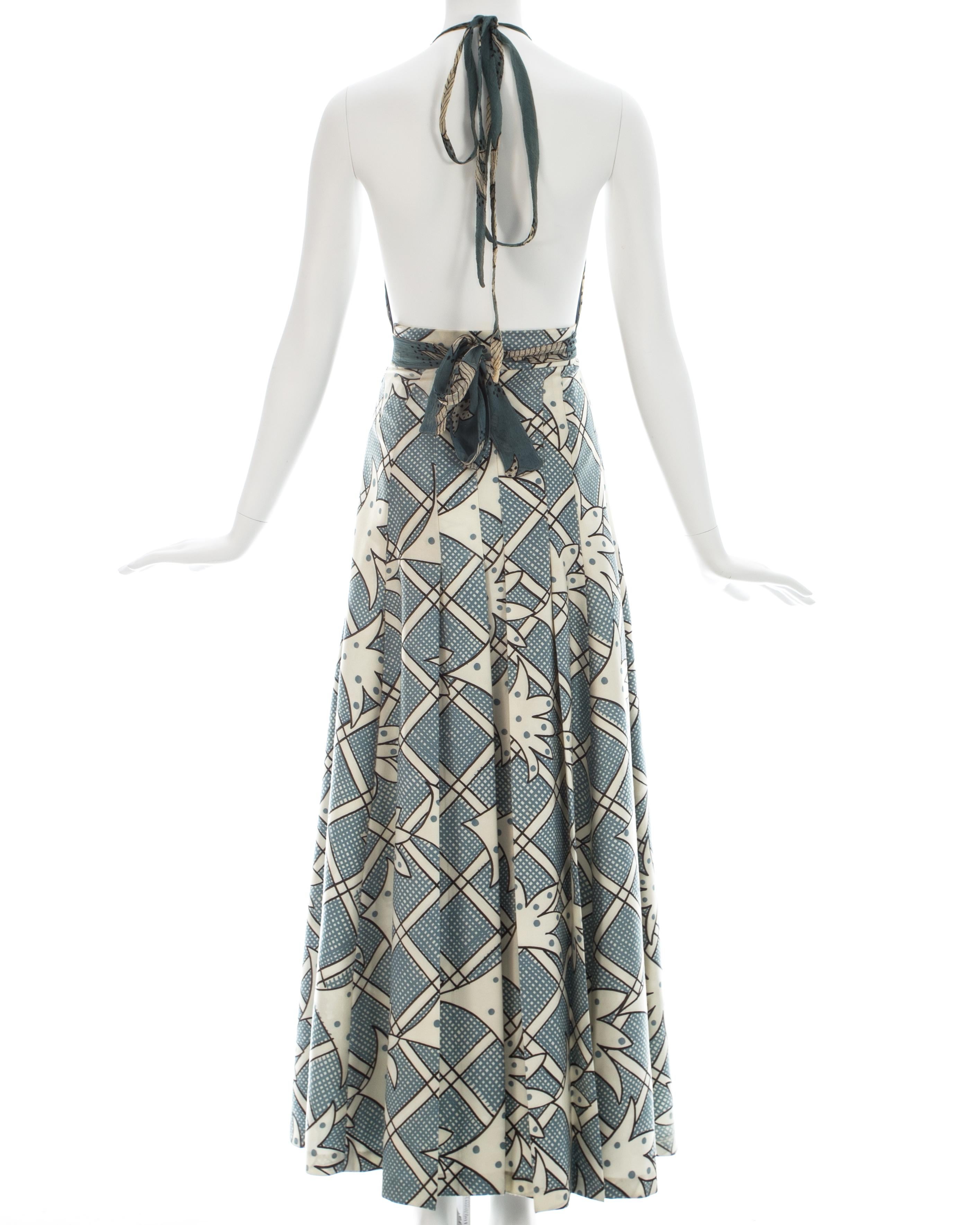 Women's Ossie Clark cotton and silk chiffon 3 piece ensemble, c. 1969