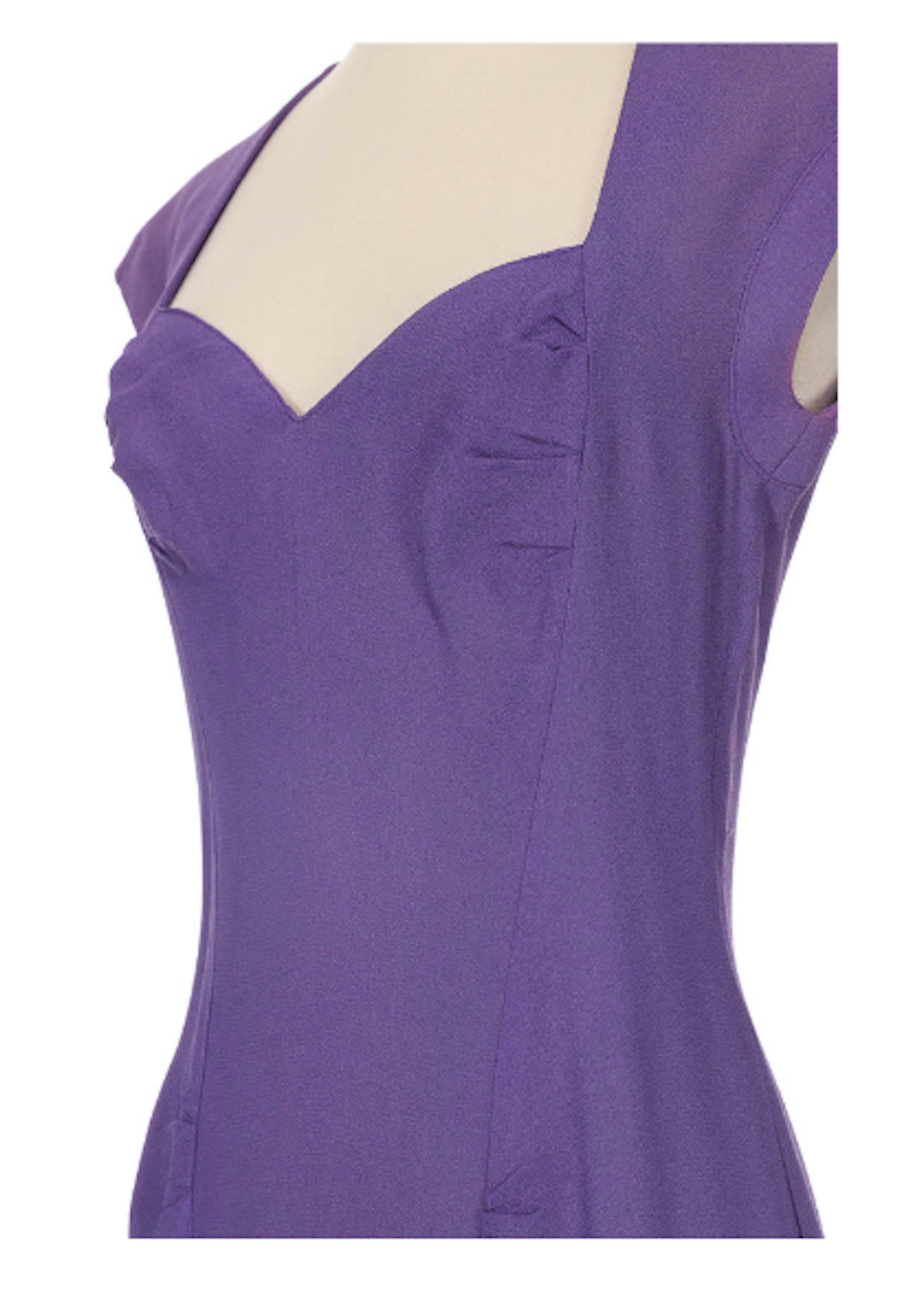 Ossie Clark For Radley 1970's Purple Dress In Excellent Condition For Sale In New York, NY