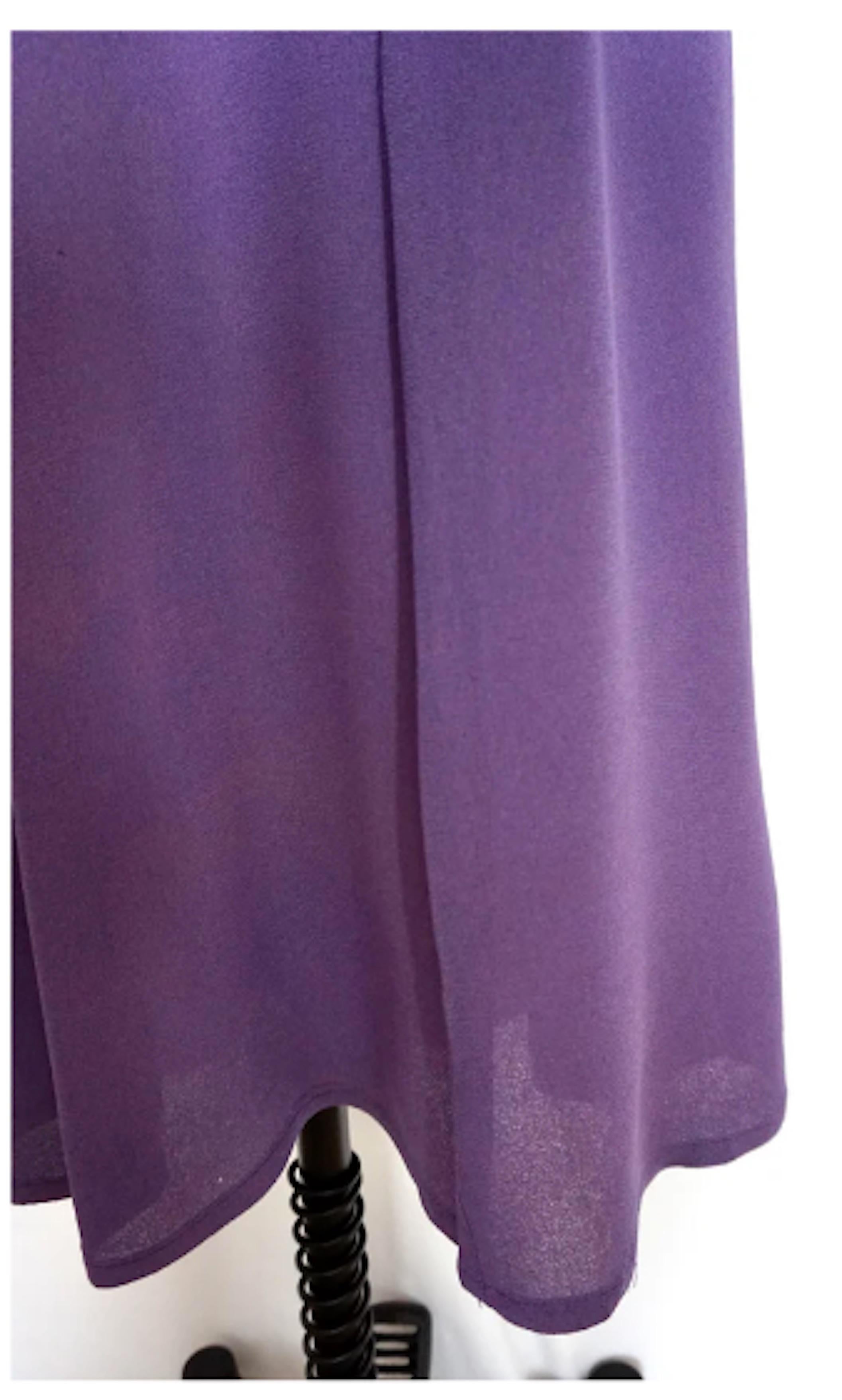 Ossie Clark per Radley: abito viola anni '70 In condizioni ottime in vendita a New York, NY