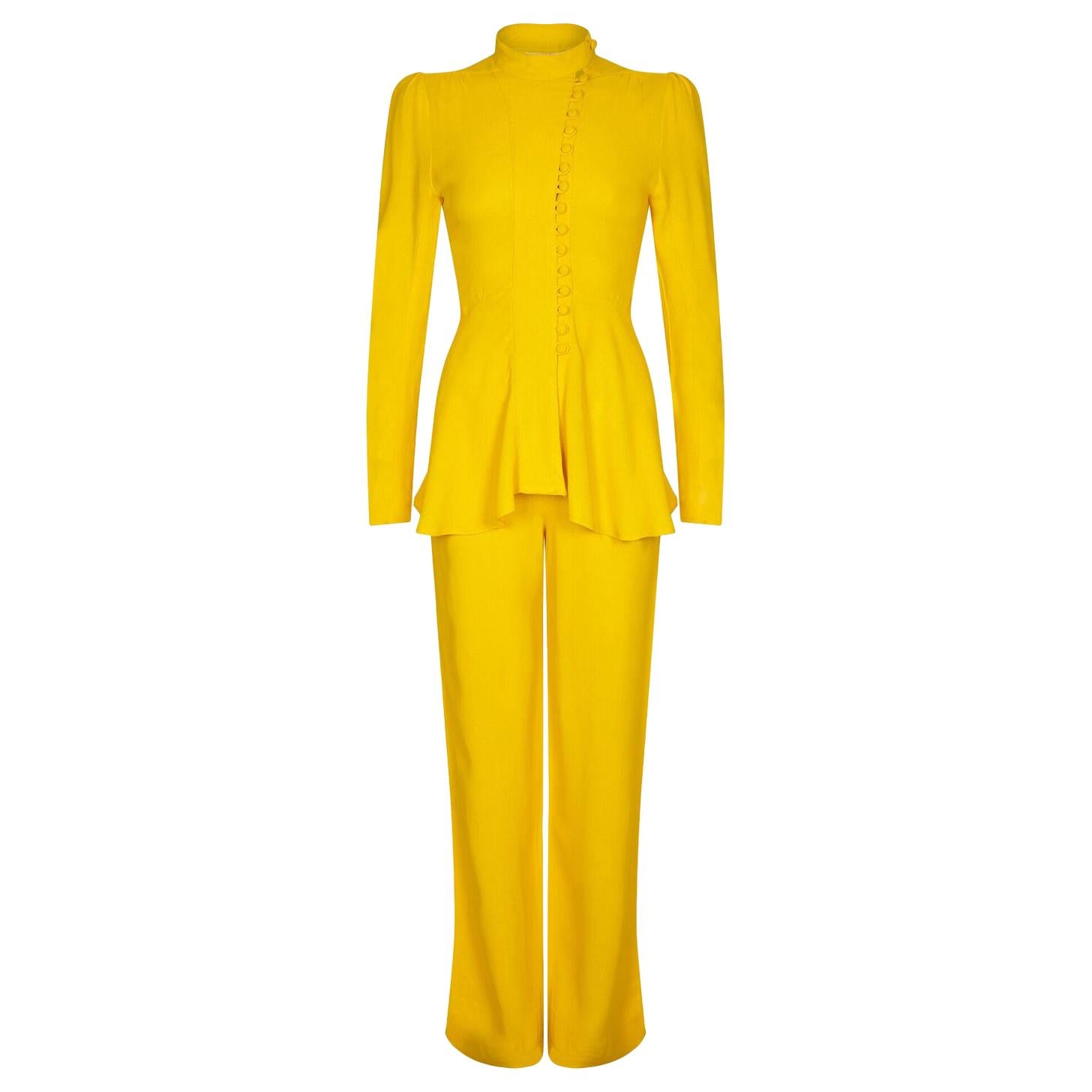 Ossie Clark For Radley 1970s Trouser Set In Canary Yellow 
