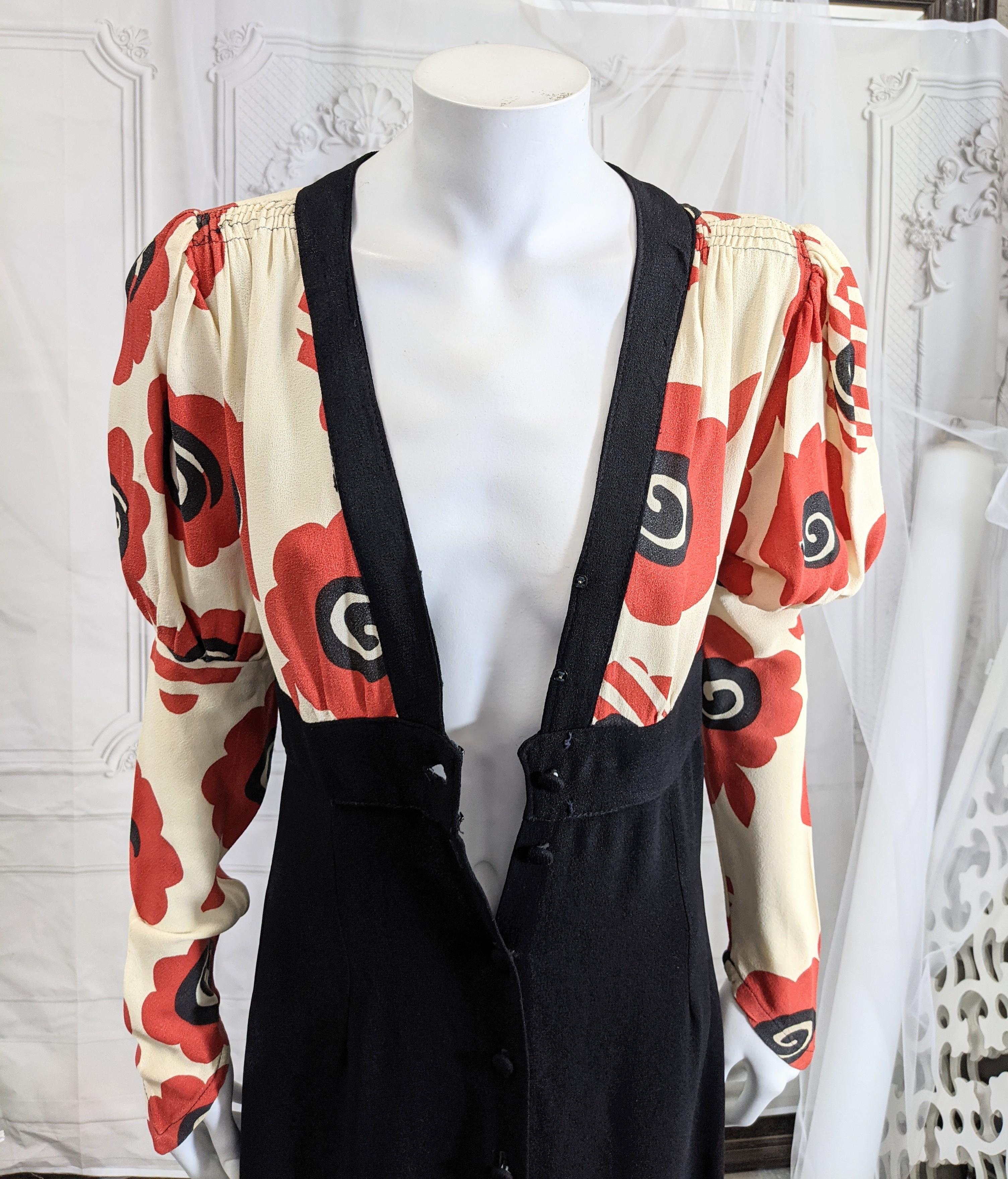 Ossie Clark Iconic Poppy Print Day Dress In Excellent Condition For Sale In New York, NY