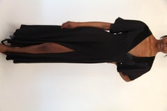 Ossie Clark moss crepe and satin full length evening dress, circa 1970s