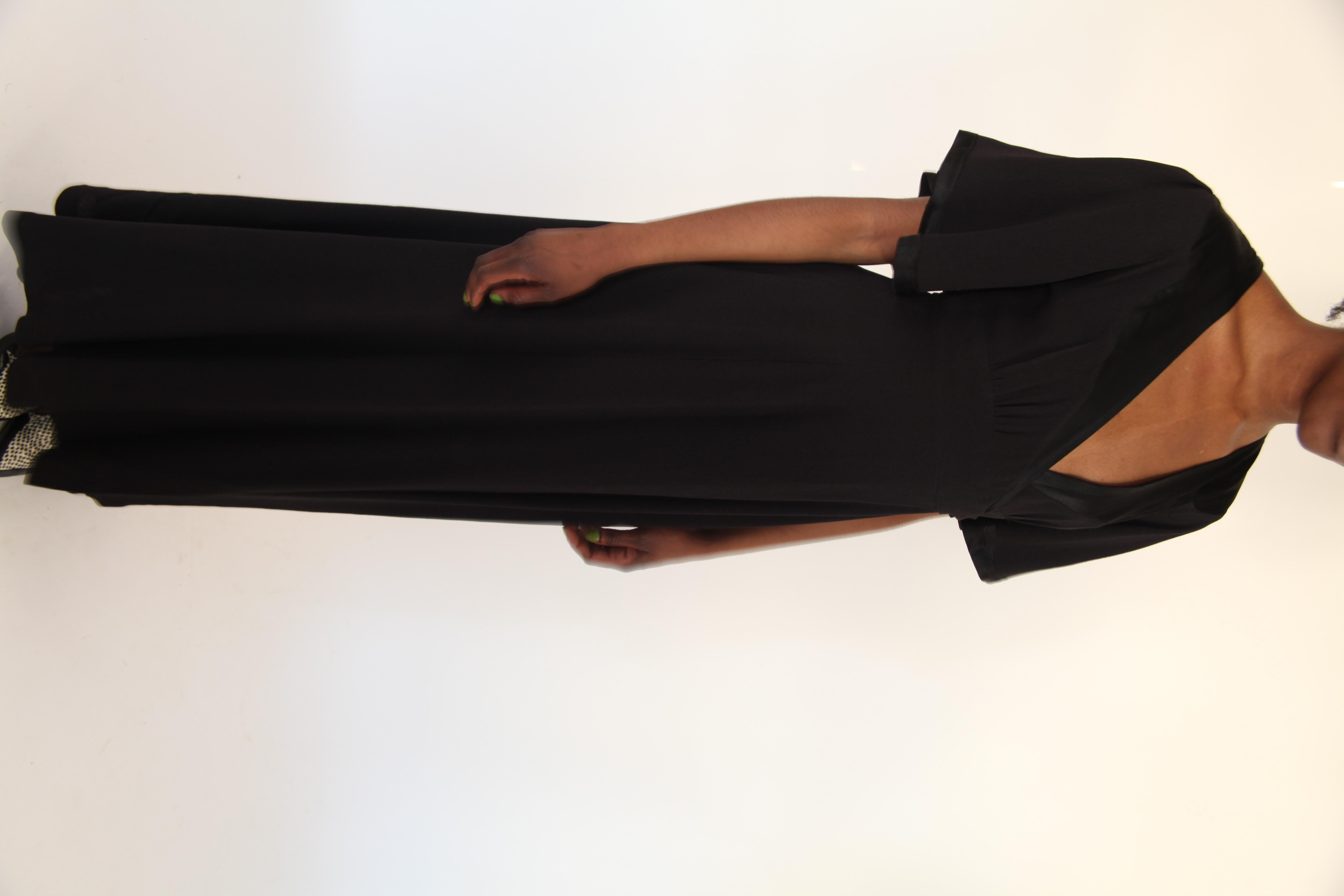 Ossie Clark moss crepe and satin full length evening dress, circa 1970s  For Sale 1