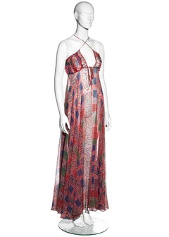 Ossie Clark pink silk chiffon maxi dress with Celia Birtwell print, ss 1976