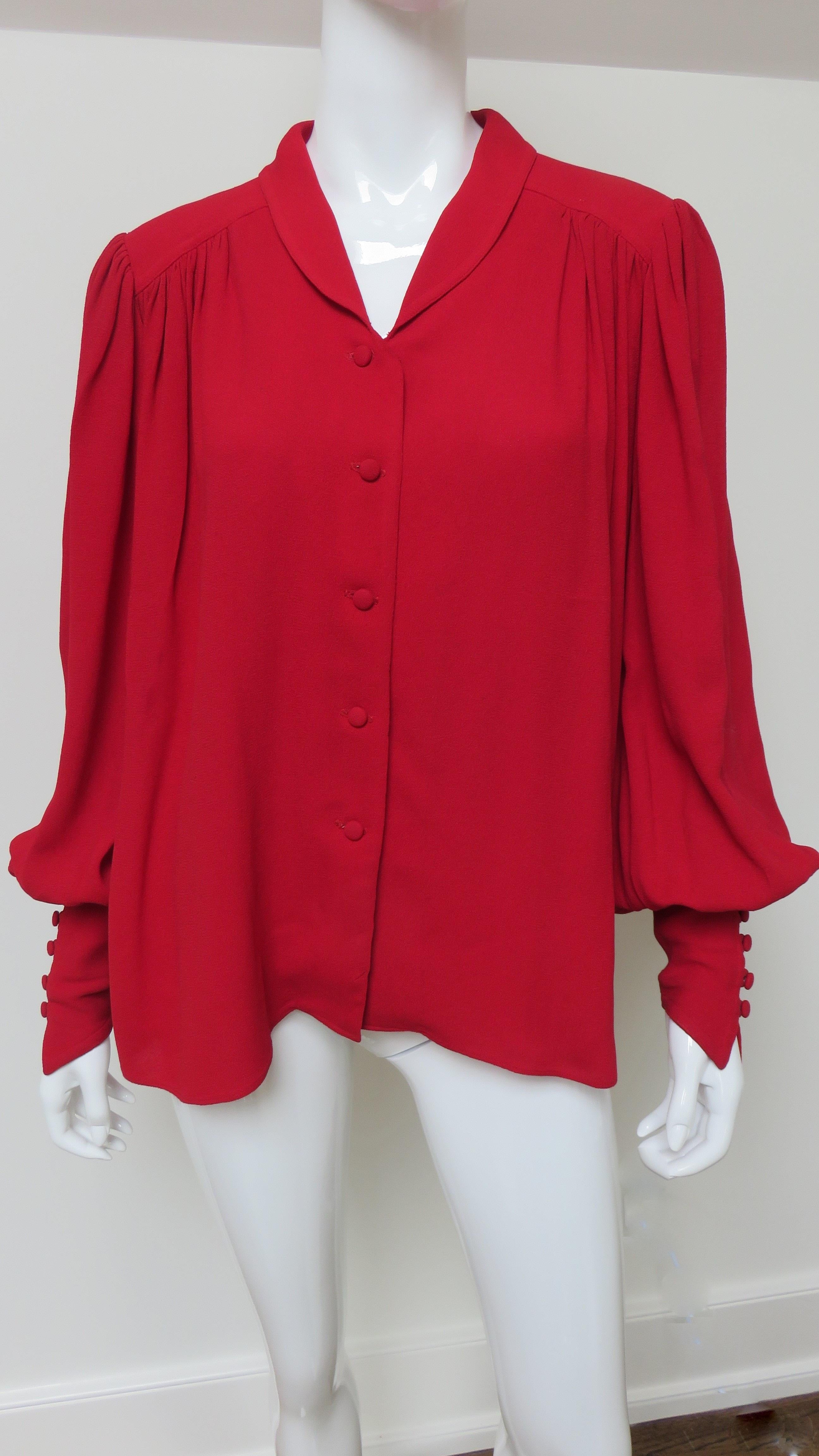 Ossie Clark Quorum Bohemian Blouse 1970s In Good Condition In Water Mill, NY
