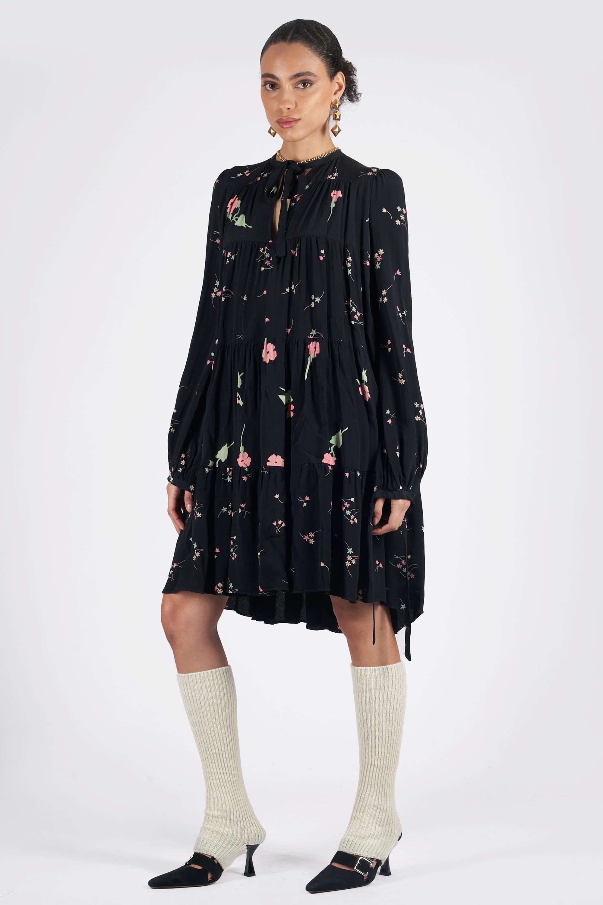 Ossie Clark Vestido Swing Floral Vintage Años 70 en Excelente estado para la venta en London, GB