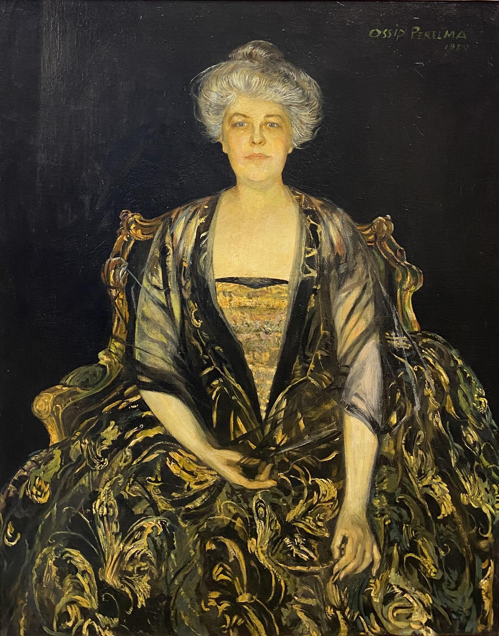 Ritratto di Janet Thurston Newbold - Painting di Ossip Perelma