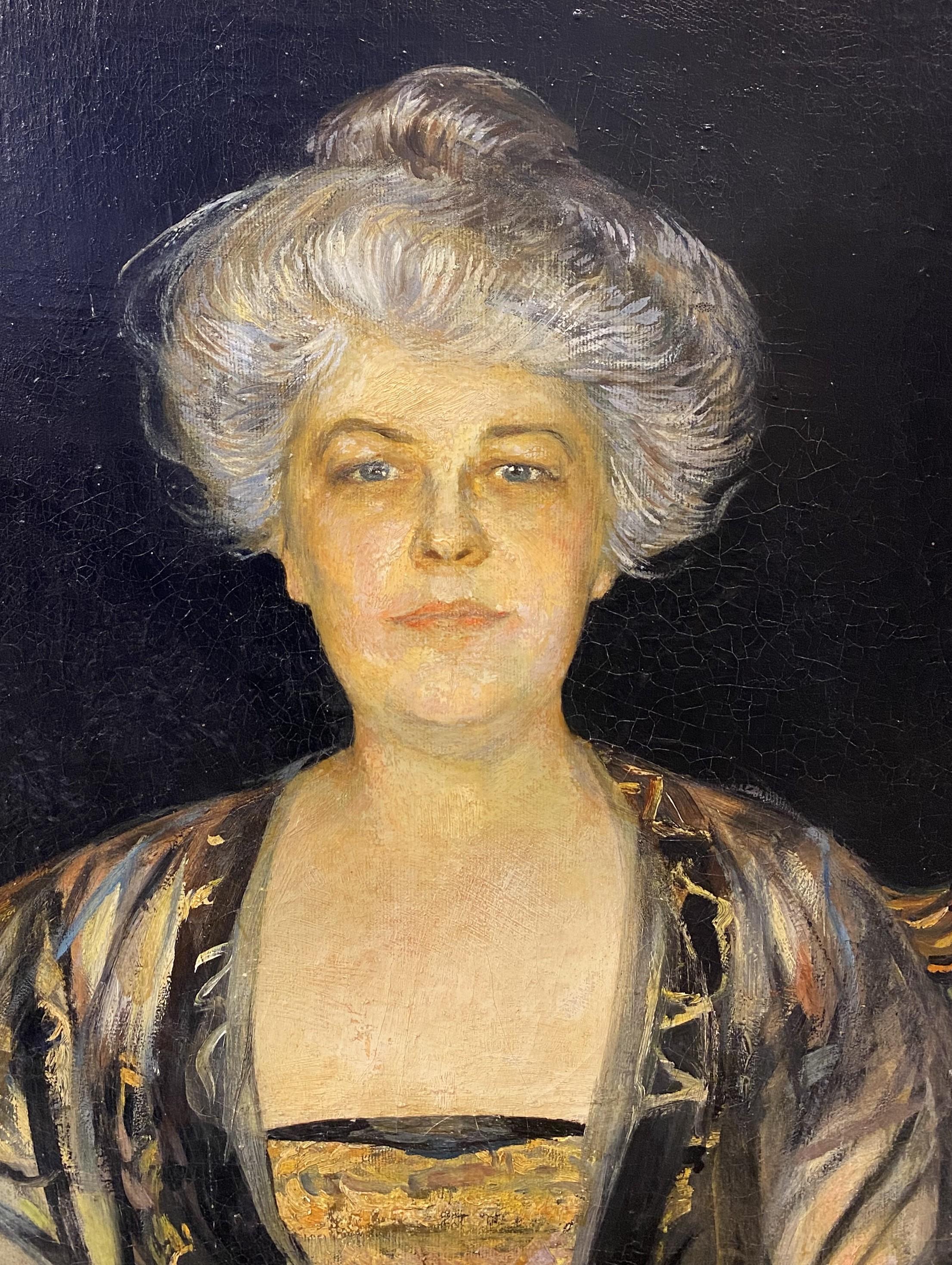 Ritratto di Janet Thurston Newbold - Portrait Painting Nero di Ossip Perelma