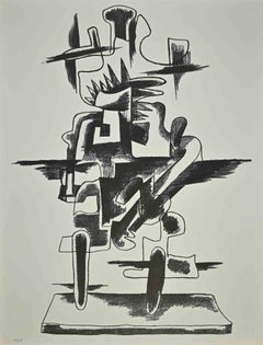 Composición - Litografía de Ossip Zadkine - 1987