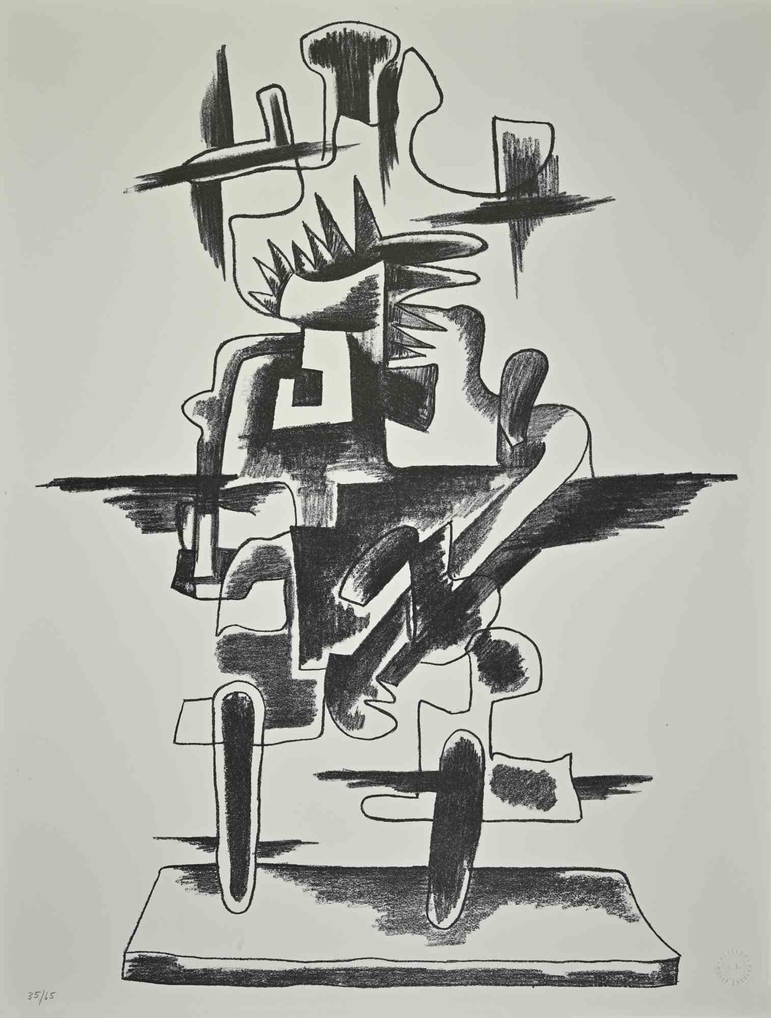 Composizione - Litografia di Ossip Zadkine - 1987