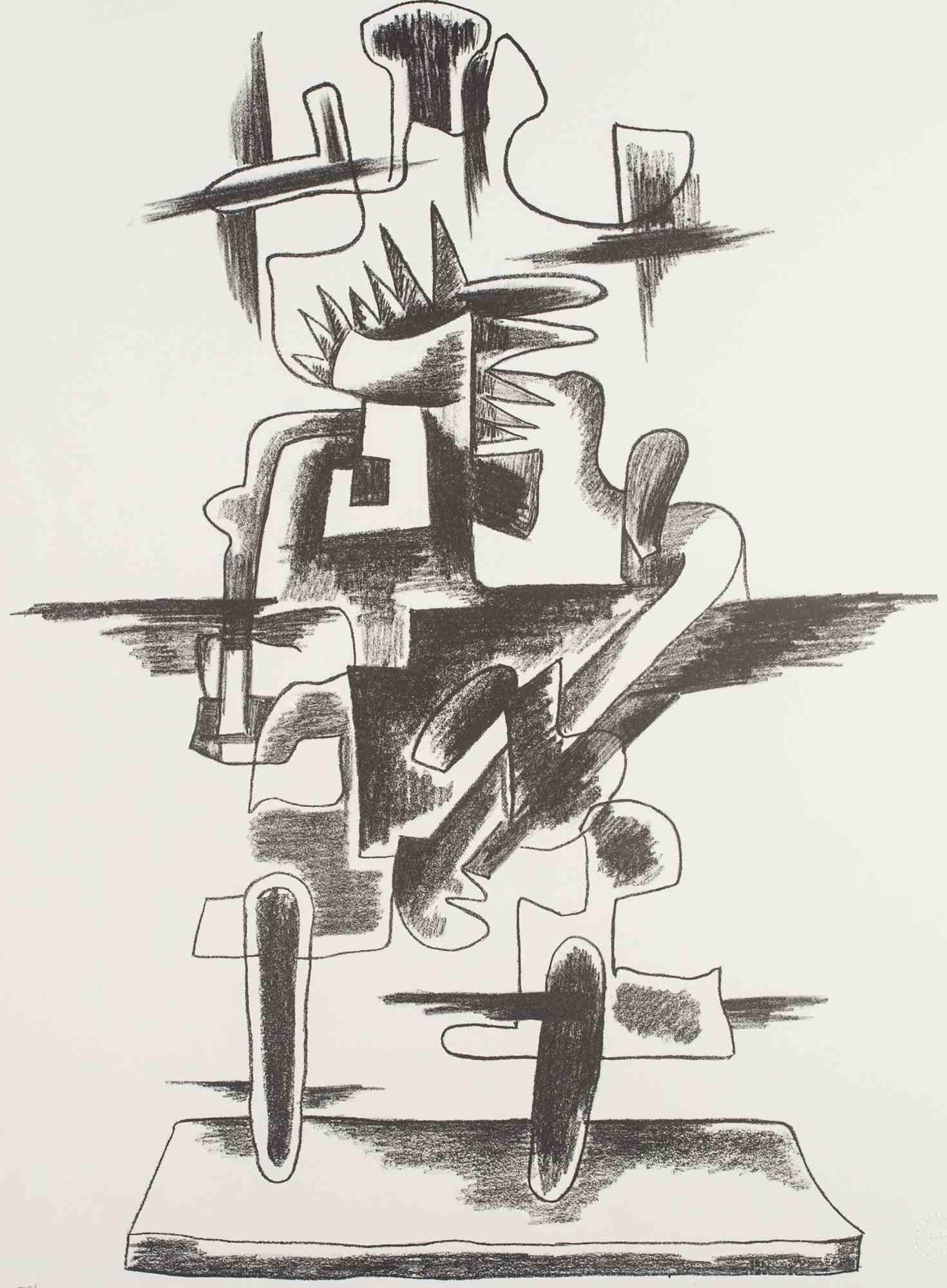 Composizione - Litografia di Ossip Zadkine - XX secolo