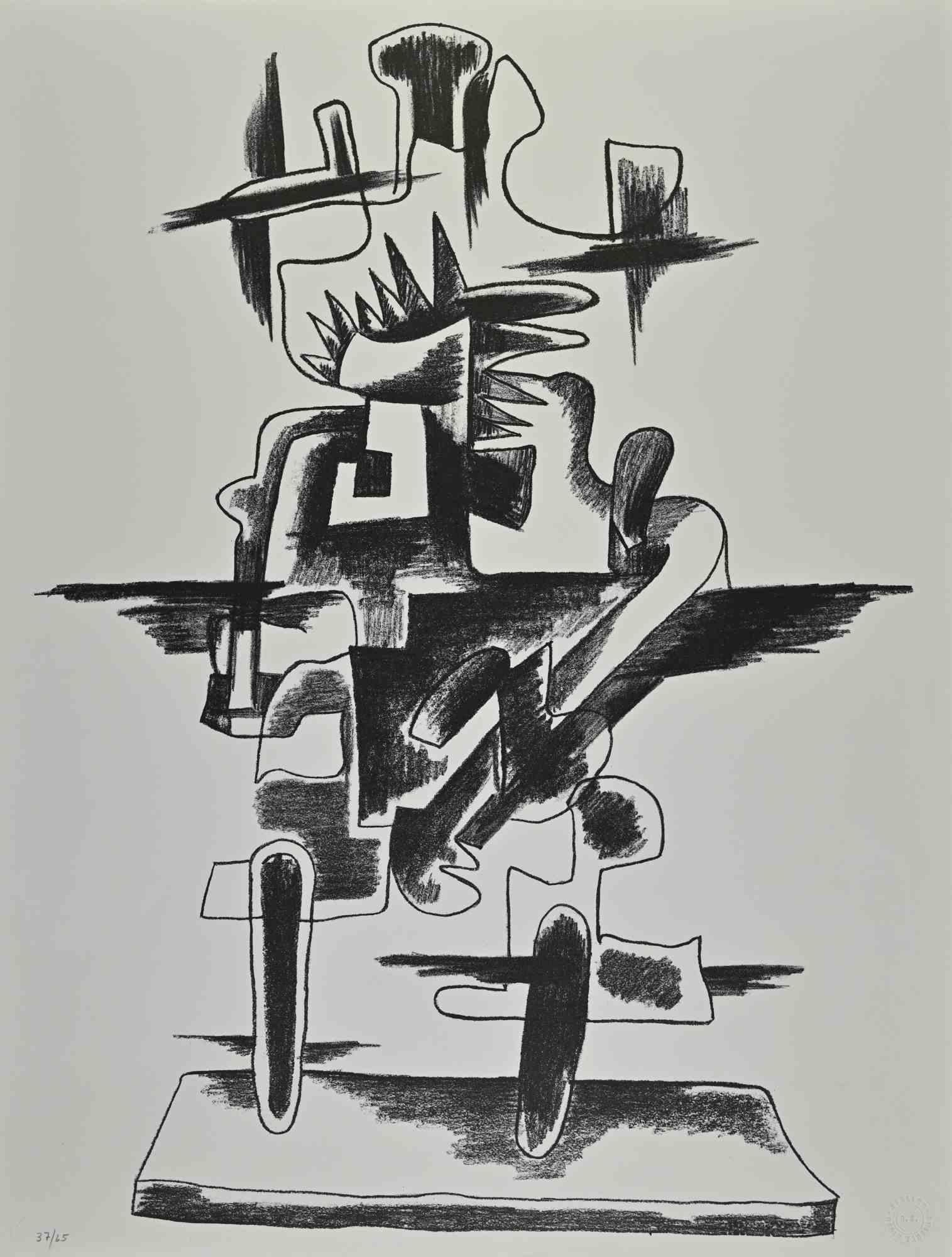 Composizione - Litografia di Ossip Zadkine - metà del XX secolo