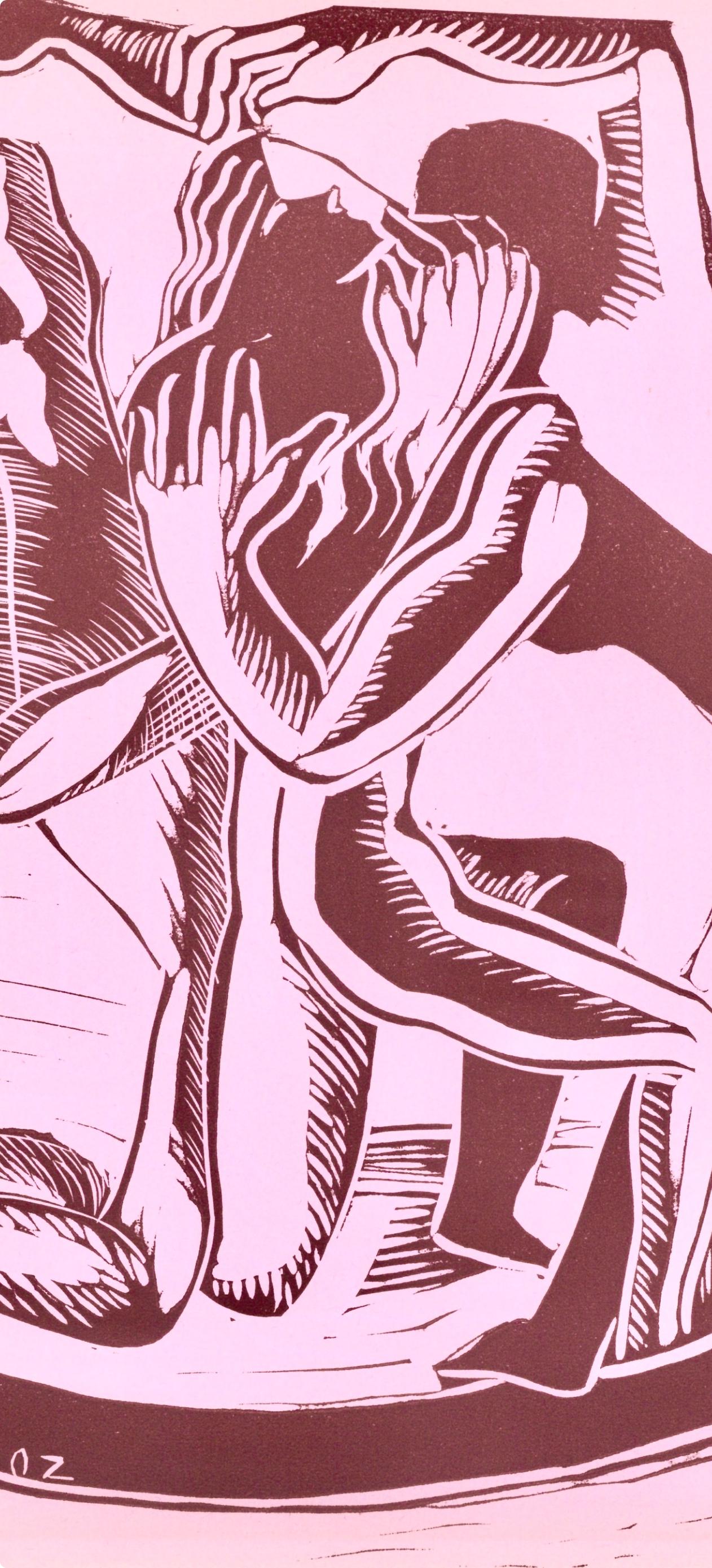 Composition, Société internationale d'art XXe siècle - Fauvist Print by Ossip Zadkine