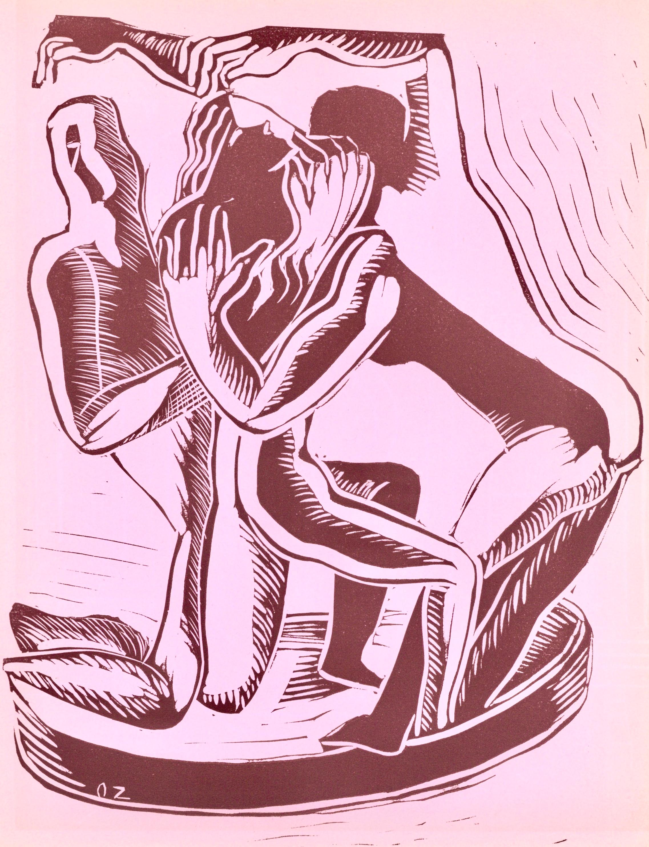 Ossip Zadkine Abstract Print - Composition, Société internationale d'art XXe siècle