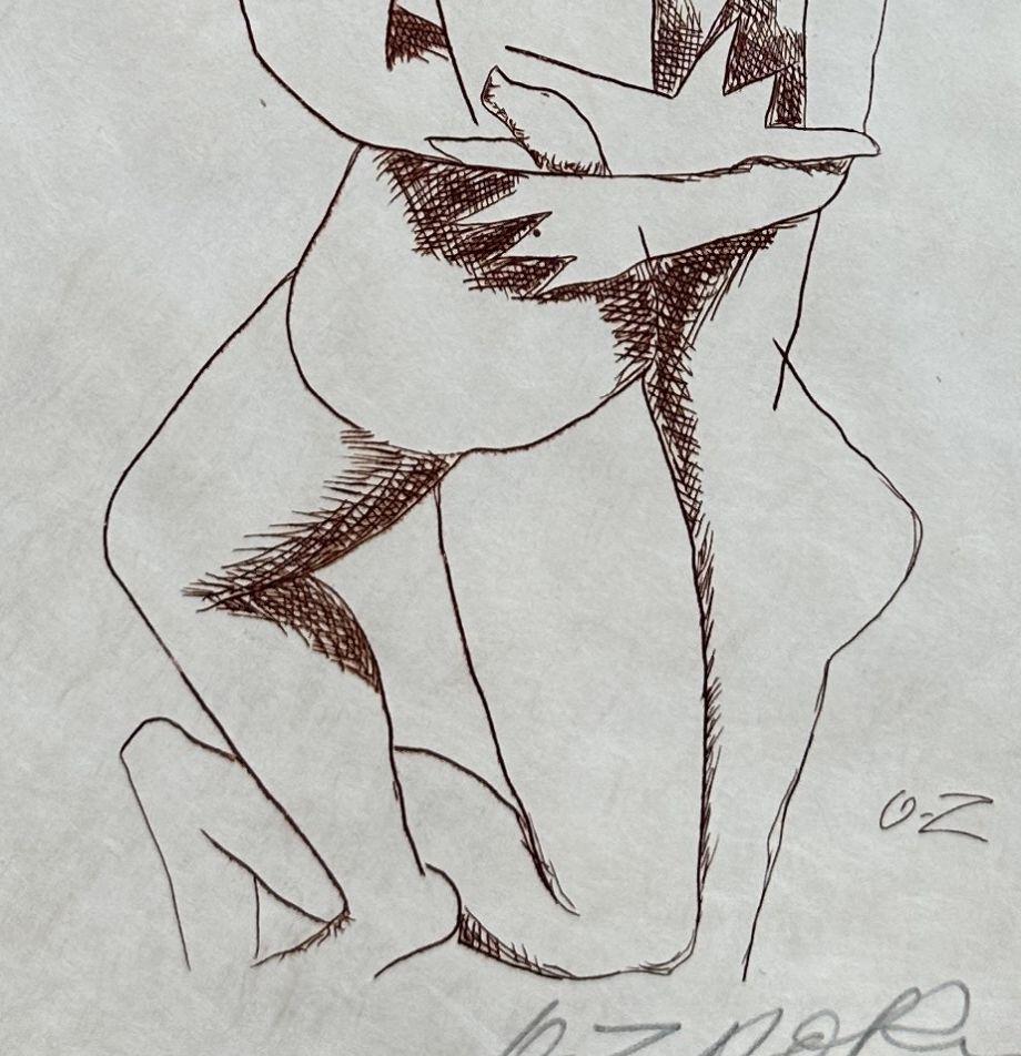 Ossip ZADKINE
Eternal embrace, 1966

Original etching
Hand signed in pencil
Edition of 25 copies unnumbered
On Japon nacré paper size 25 x 16 cm (c. 10 x 6 in)
Very good condition

REFERENCE : Catalog raisonné 