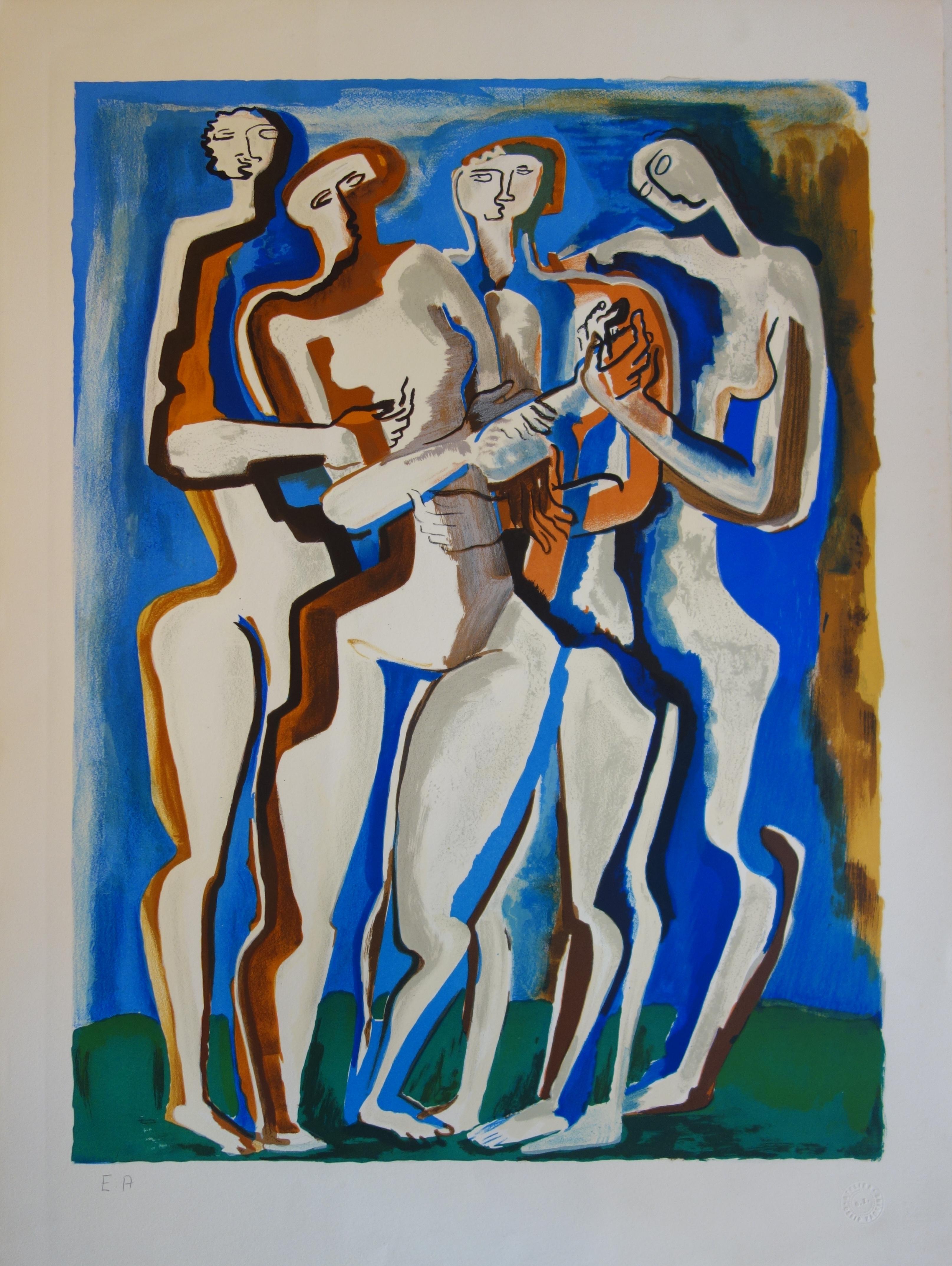 Ossip Zadkine Figurative Print - Four Women - Original lithograph