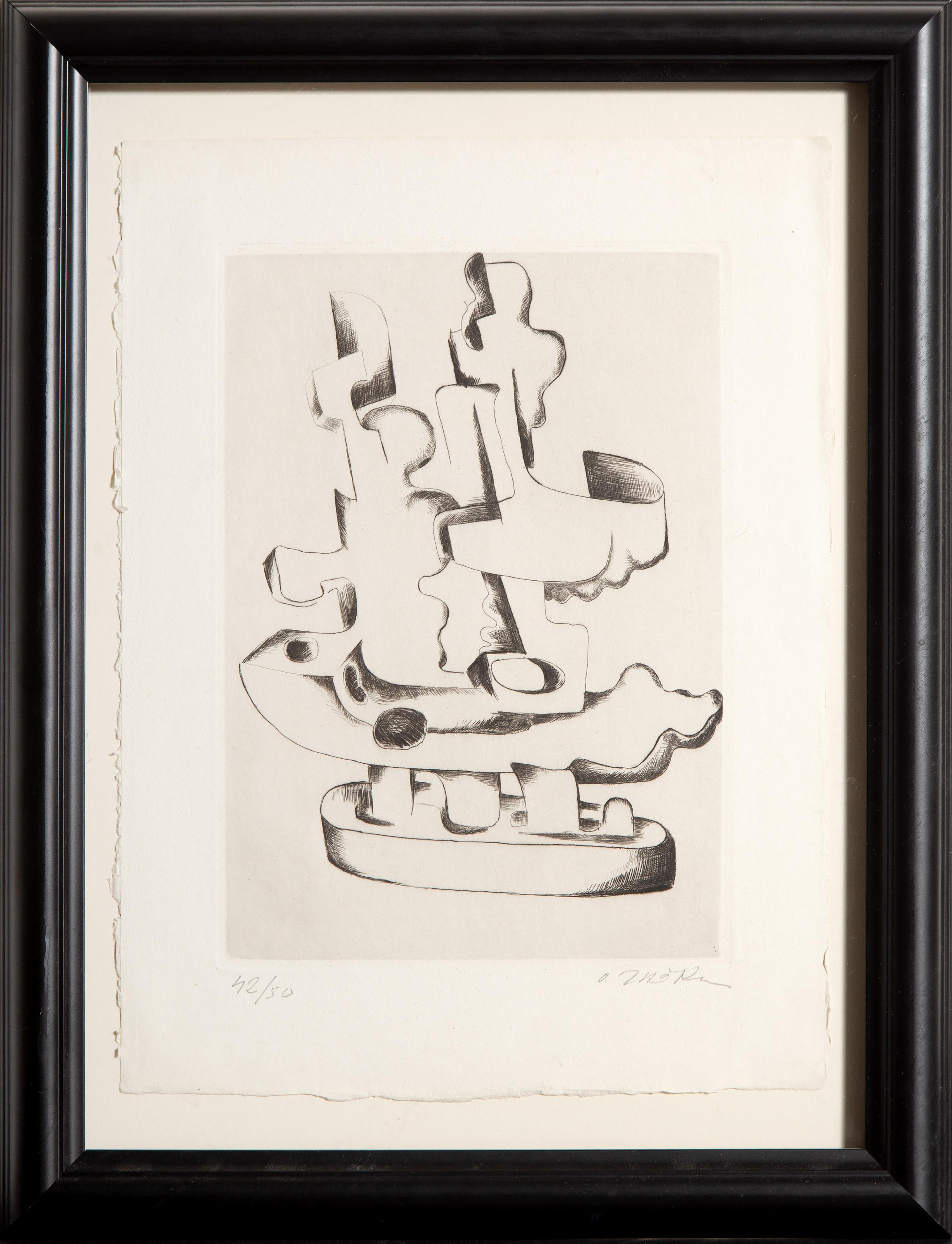  Ossip Zadkine, Russian/French (1890 - 1967) - from 23 Gravures, Year: 1935, Medium: Etching, signed and numbered in pencil, Edition: 42/50, Image Size: 9.75 x 6.75 inches, Size: 13 x 9.5 in. (33.02 x 24.13 cm), Frame Size: 17 x 13 inches, Printer: