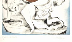 Guitar Player - Etching by Ossip Zadkine - 1962