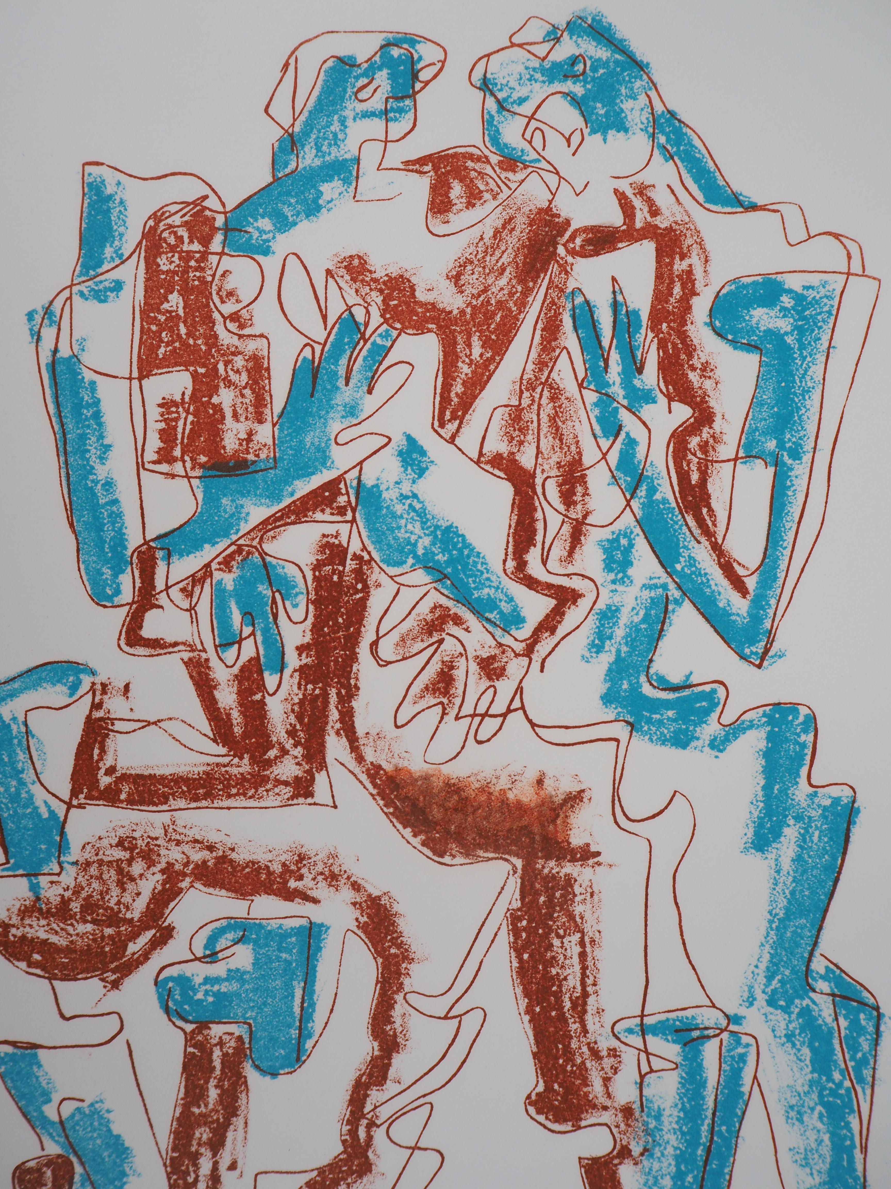 Ossip ZADKINE
Hugging Couple, 1966

Original lithograph
Handsigned in pencil
On Rives vellum 37 x 28 cm (c. 15 x 11 inch)

INFORMATION : It's the last lithograph created by Zadkine.

Excellent condition 