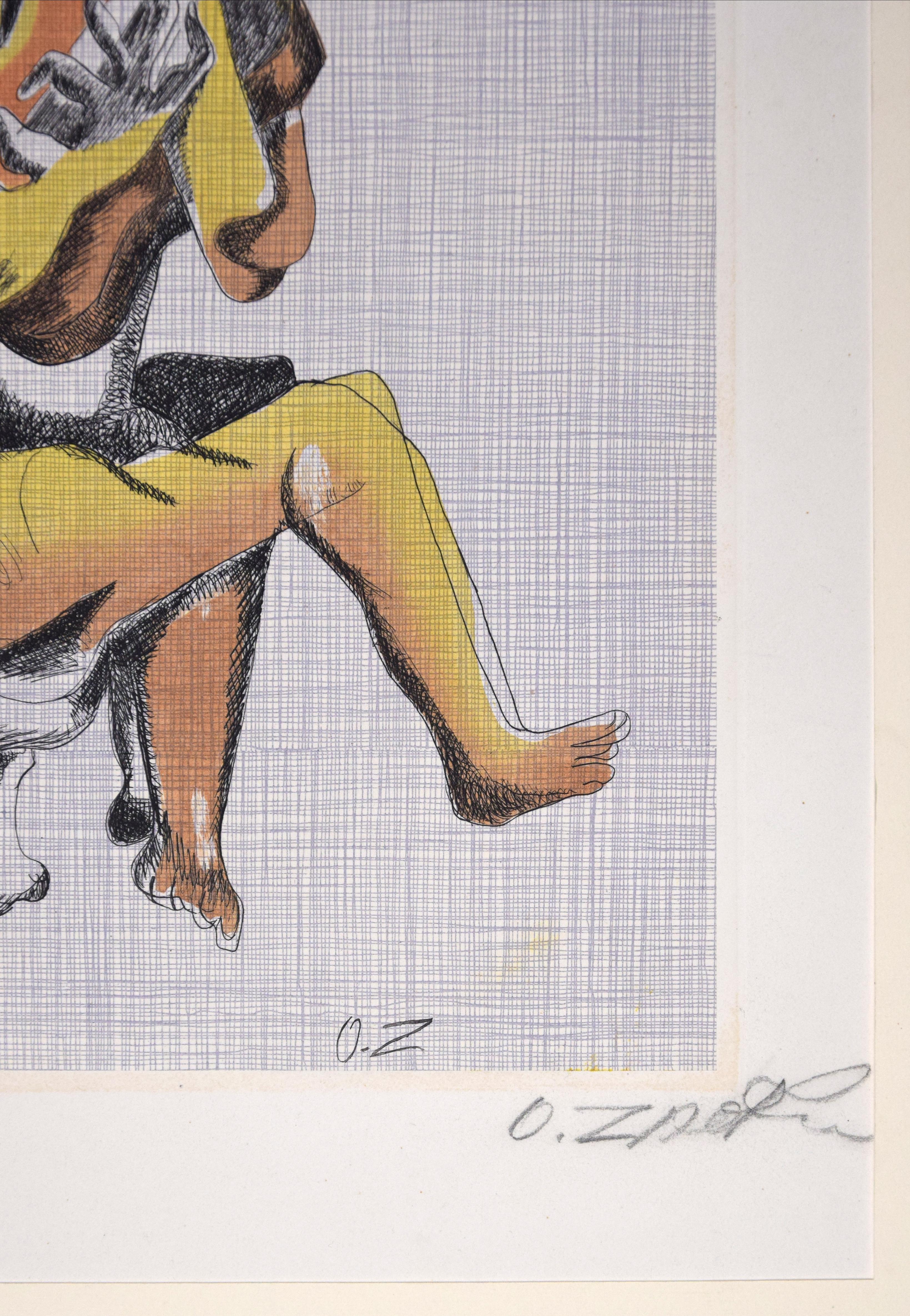 Le Guitariste - Acquaforte originale di Ossip Zadkine - 1966 in vendita 2