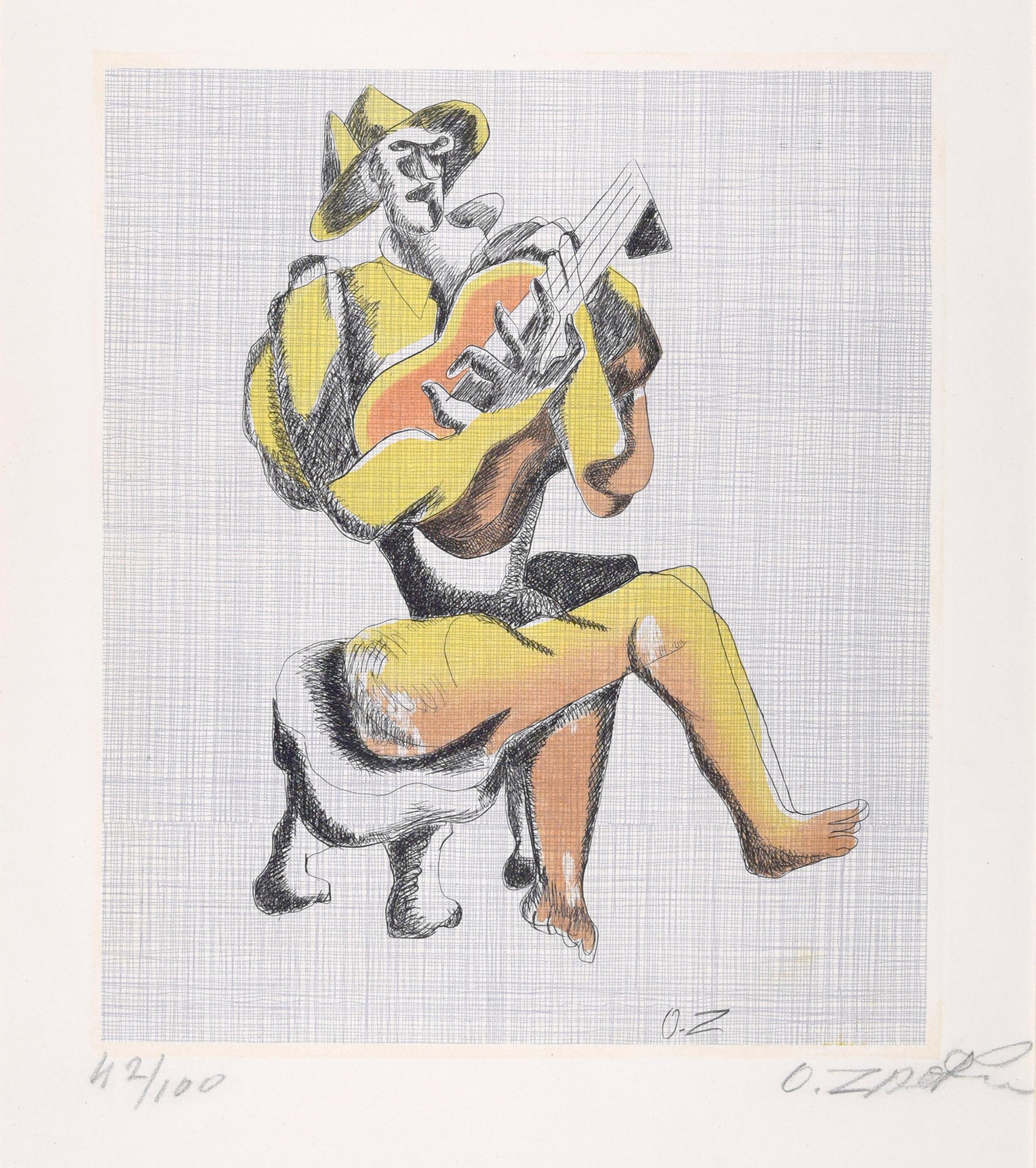 Rara e bellissima acquaforte su base litografica di Ossip Zadkine, realizzata nel 1966.
Firmato a mano. Una delle 100 copie numerate in un'edizione globale di  135 che comprende anche 10 prove d'artista a colori e 25 prove d'artista in bianco e