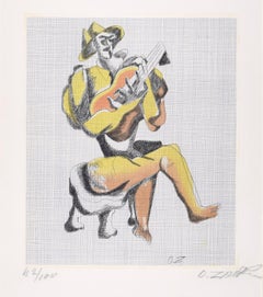 Le Guitariste - Acquaforte originale di Ossip Zadkine - 1966