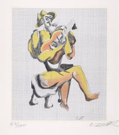 Le Guitariste - Gravure originale d'Ossip Zadkine - 1966