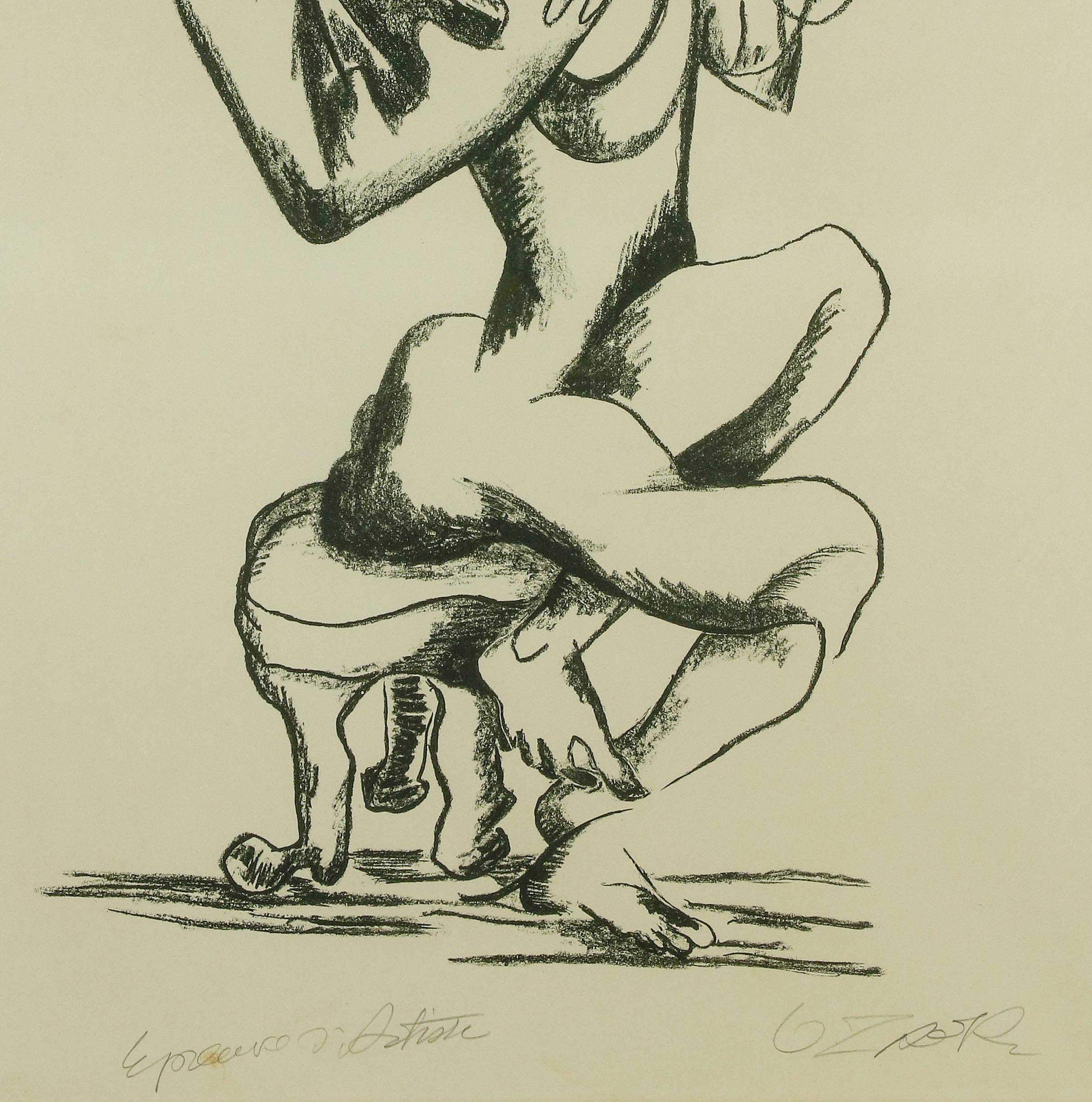 Le Jouer de Luth - Etching by Ossip Zadkine - 1965 For Sale 1