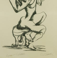 Le Jouer de Luth - Acquaforte di Ossip Zadkine - 1965