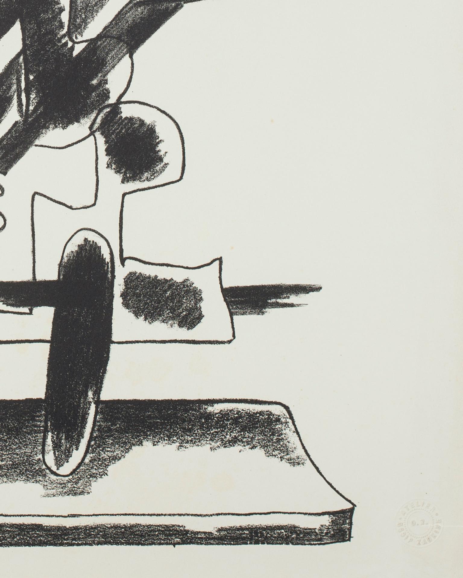 Le Merveilleux Radeau - Litografia originale in b/n di Ossip Zadkine - 1966 in vendita 1