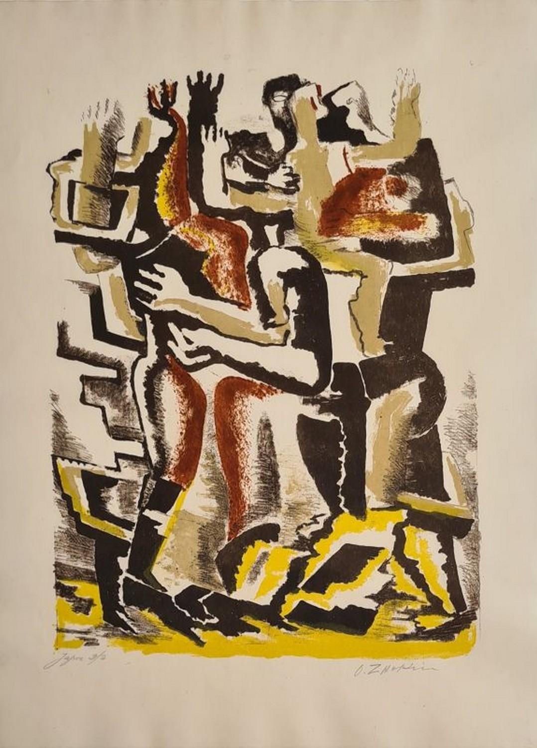 Ossip Zadkine Abstract Print - Les Rois Mages 