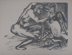 Retro Mythology : Heracles and a Bird -Original Lithograph Hand Signed & Numbered