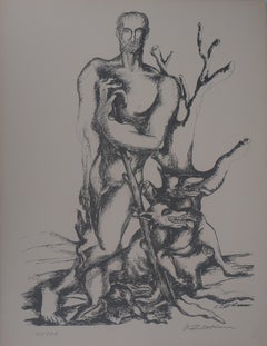 Mythology: Heracles and the Cerberus -Original Lithograph Hand Signed & Numbered