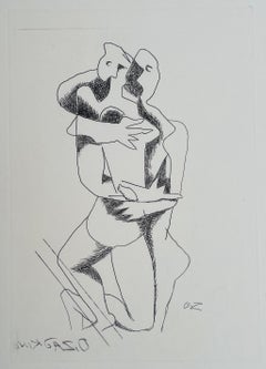 Ossip Zadkine a pair of original etchings made at Atelier 17 Hayter Paris Couple