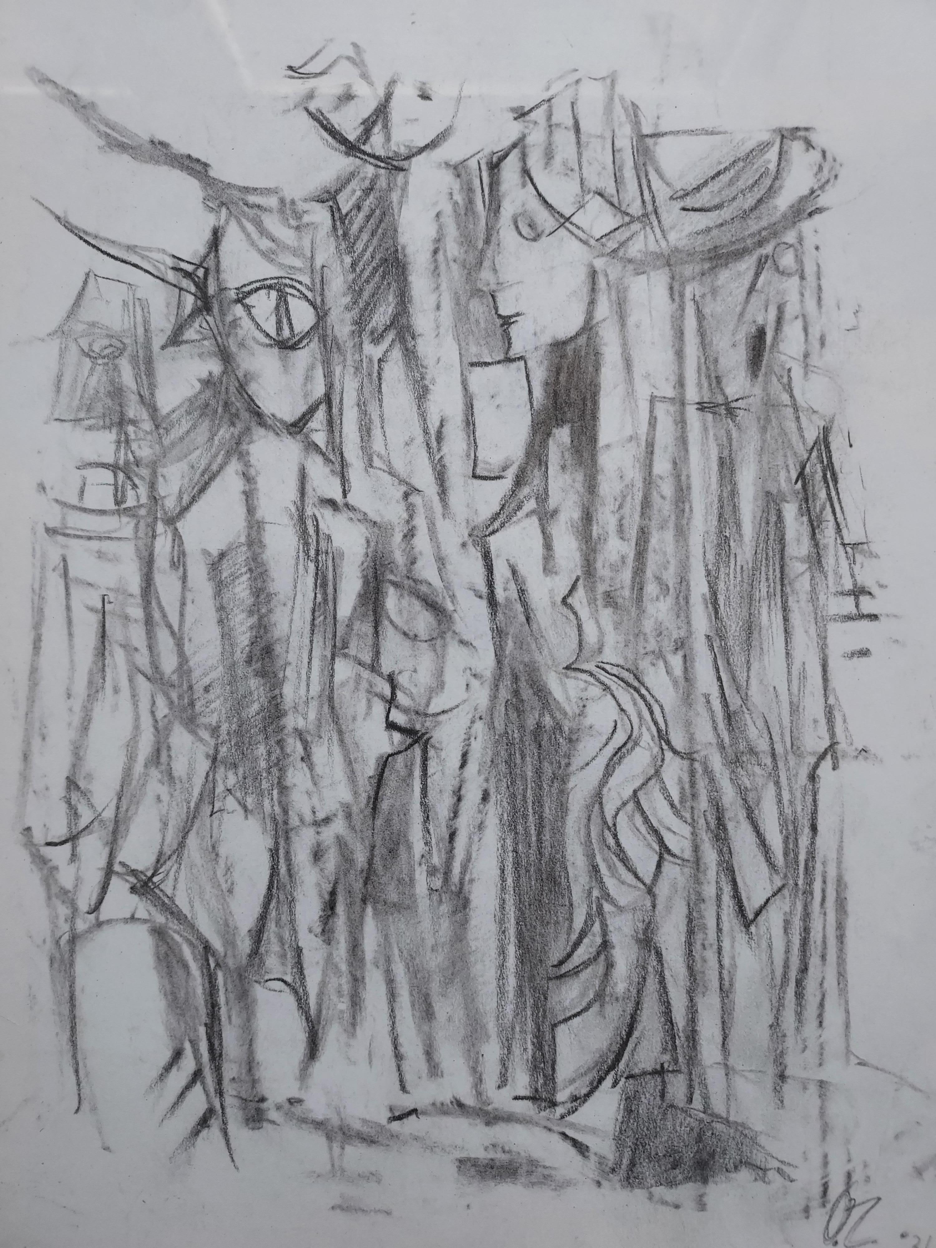  Paire de dessins à la mine de plomb d'après Ossip Alexeïevitch Zadkine Osip Alexeïevitch Tsadkine (28 janvier 1888 - 25 novembre 1967) est un artiste russe et français de l'École de Paris[1], surtout connu comme sculpteur, mais qui a également
