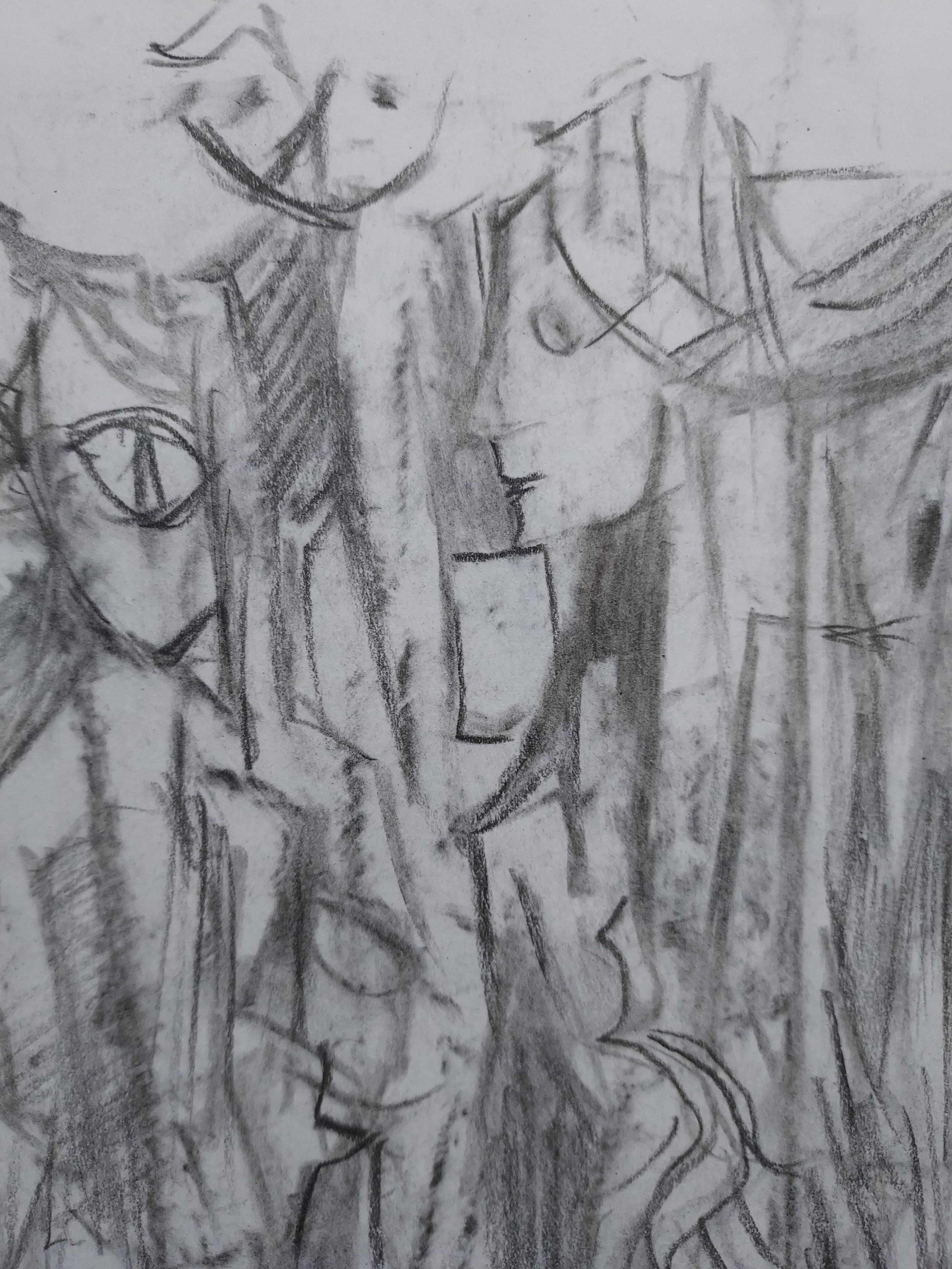 Paire de dessins graphite en vente 2