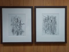 Pareja de dibujos a grafito