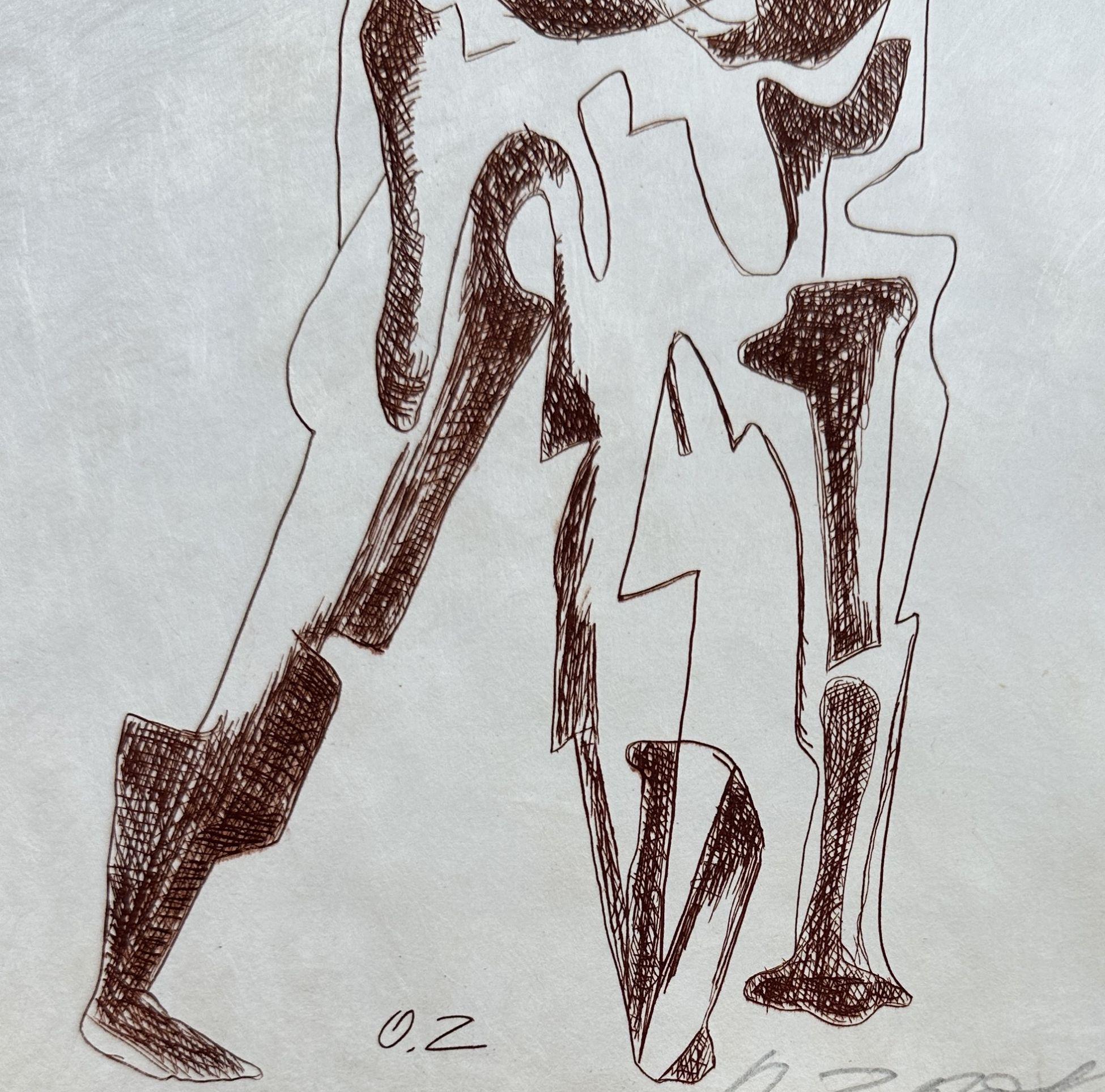 Ossip ZADKINE
The lovers, 1966

Original etching
Hand signed in pencil
Edition of 25 copies unnumbered
On Japon nacré paper size 25 x 16 cm (c. 10 x 6 in)
Very good condition

REFERENCE : Catalog raisonné 