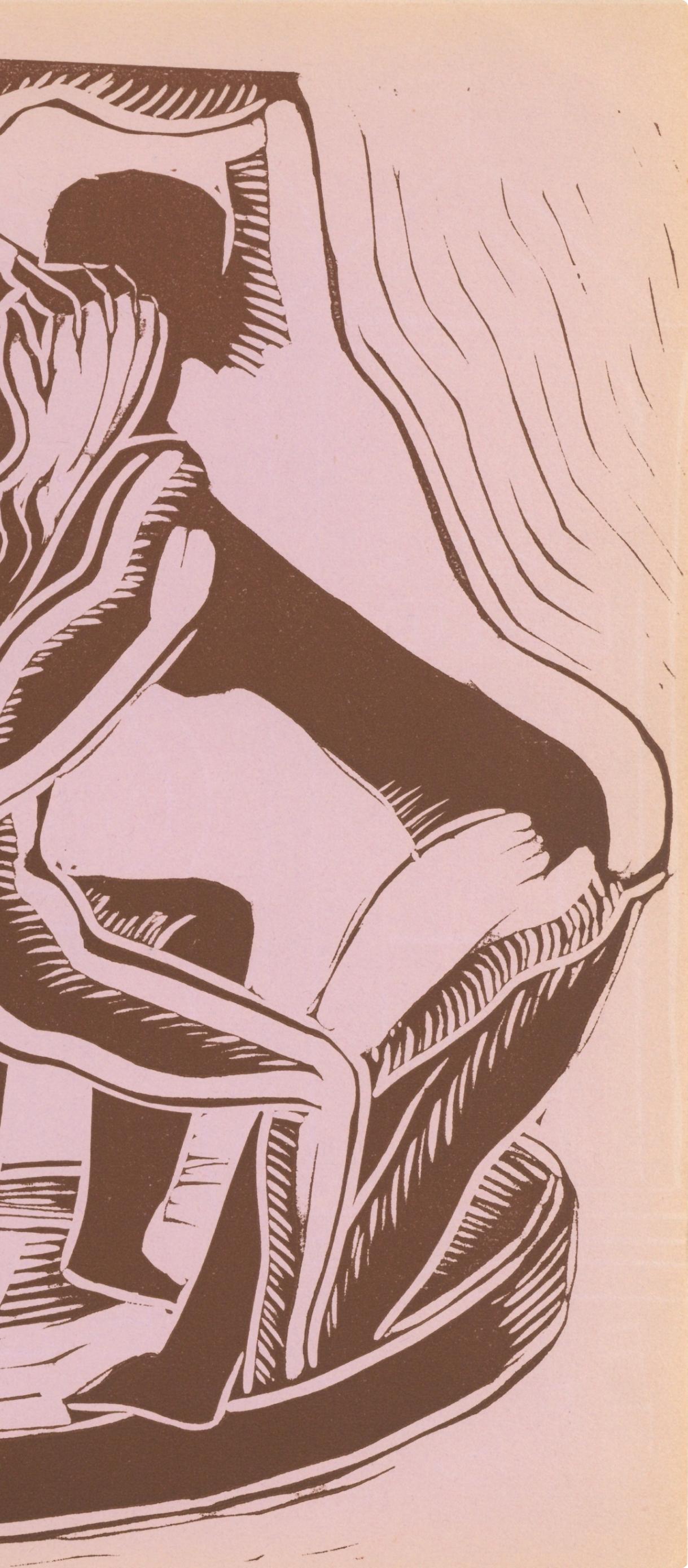 Zadkine, Composition, XXe Siècle (d'après) - Beige Figurative Print par Ossip Zadkine