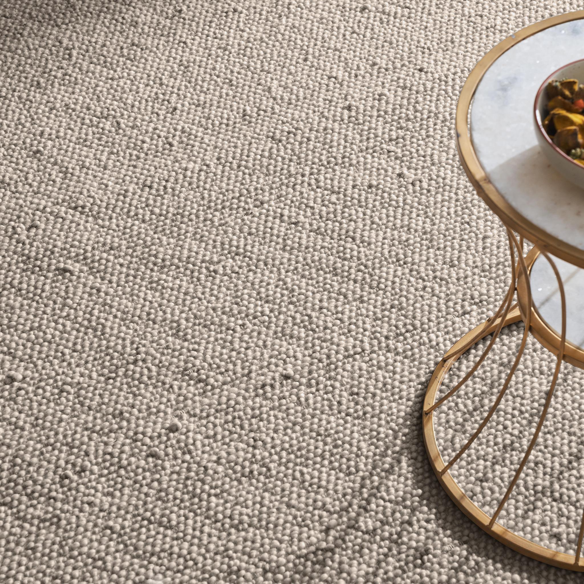 Ossum 9x12ft Silber NZ Wolle Boucle Design Luxus handgewebten Teppich (Indisch) im Angebot