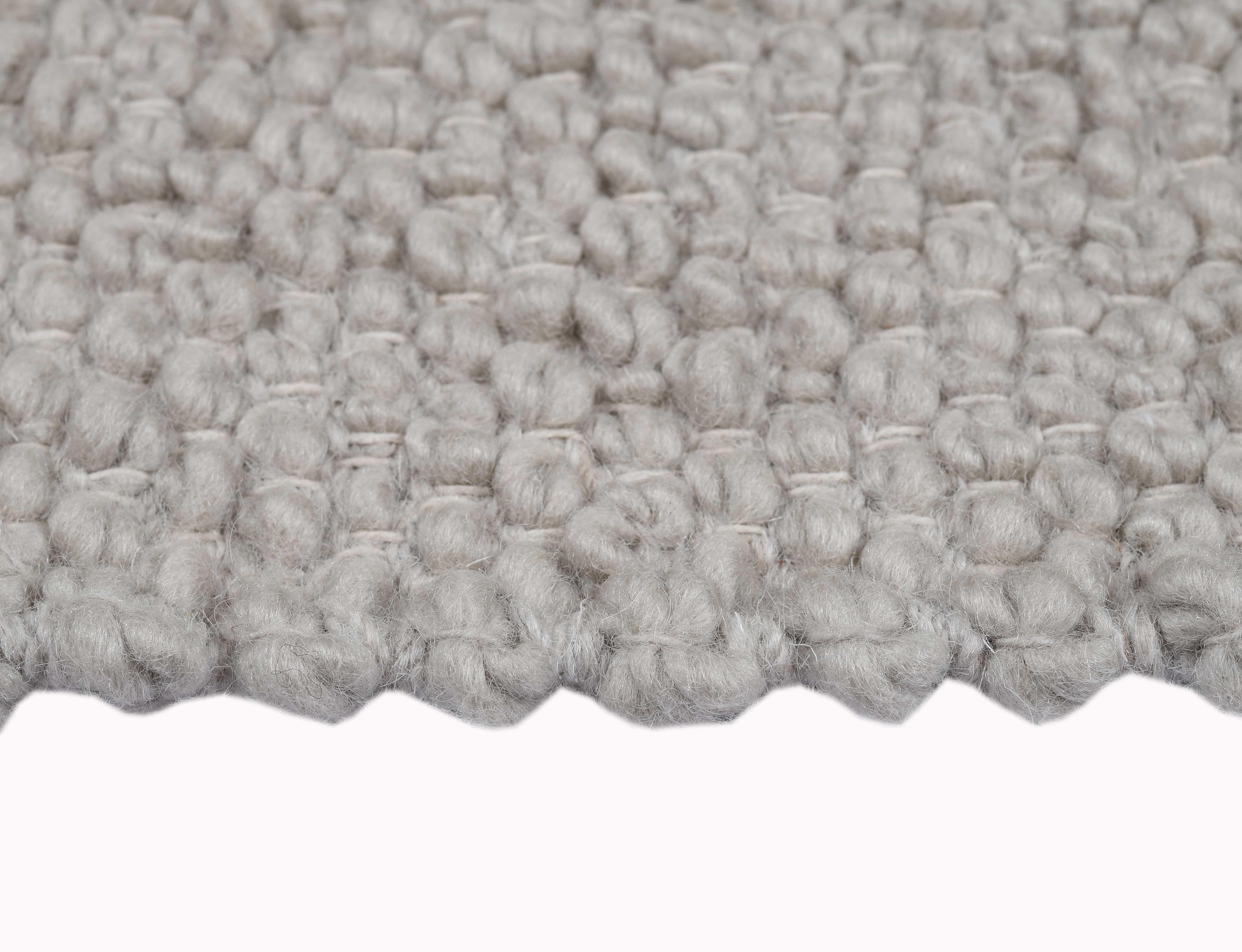 Ossum, Silber, handgewebtes Gesicht 100% neuseeländische Wolle, 8' x 10' (Indisch) im Angebot