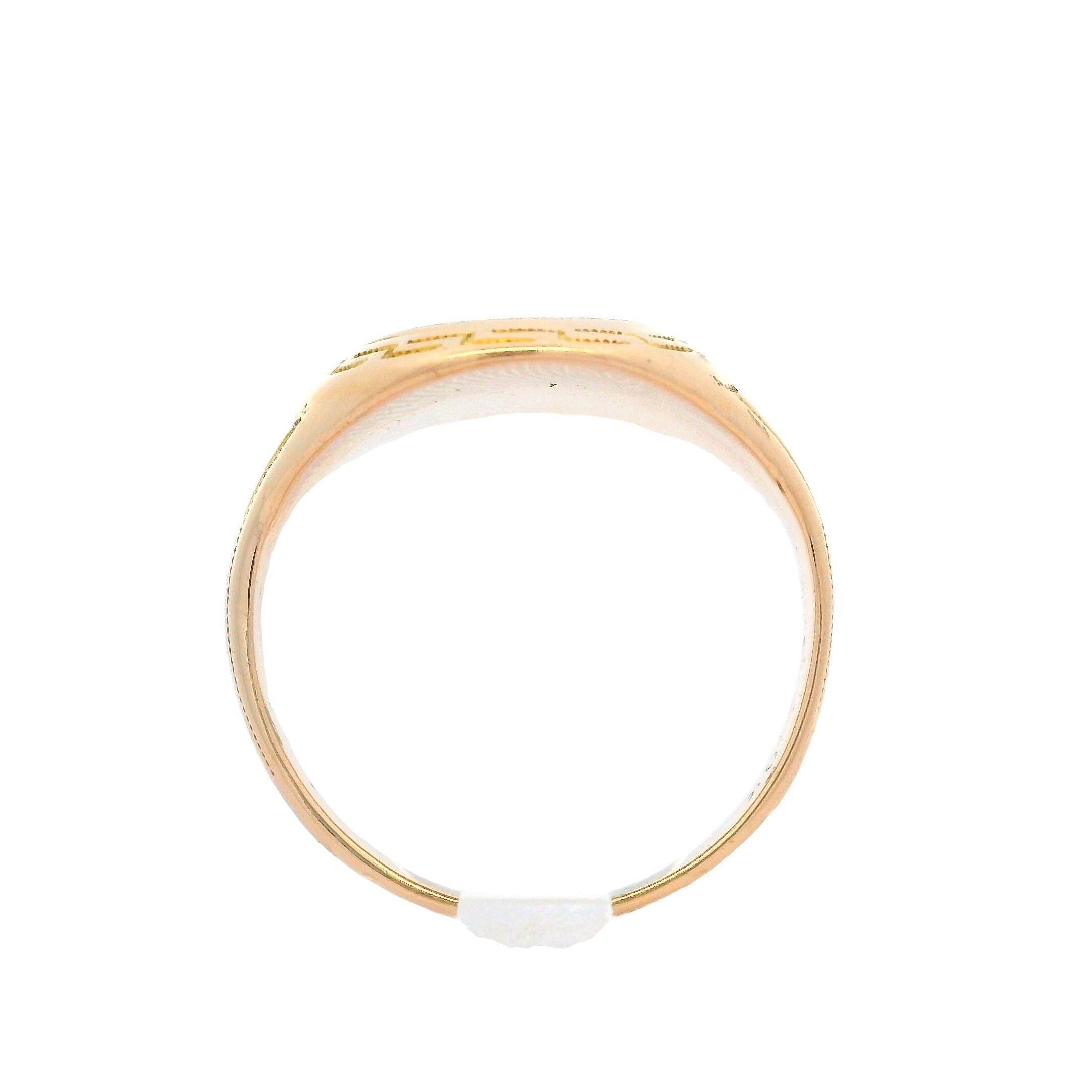 Anillo de sello para hombre Ostby Barton de oro amarillo de 10 quilates con grabado y diseño de llave griega en venta 4