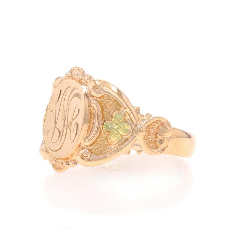 Ostby & Barton Art Deco Initials WSC Signet Men's Ring - Yellow Gold 10k Vintage For Sale 1