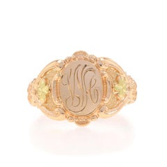 Ostby & Barton Art Deco Initials WSC Signet Men's Ring - Oro Amarillo 10k Vintage